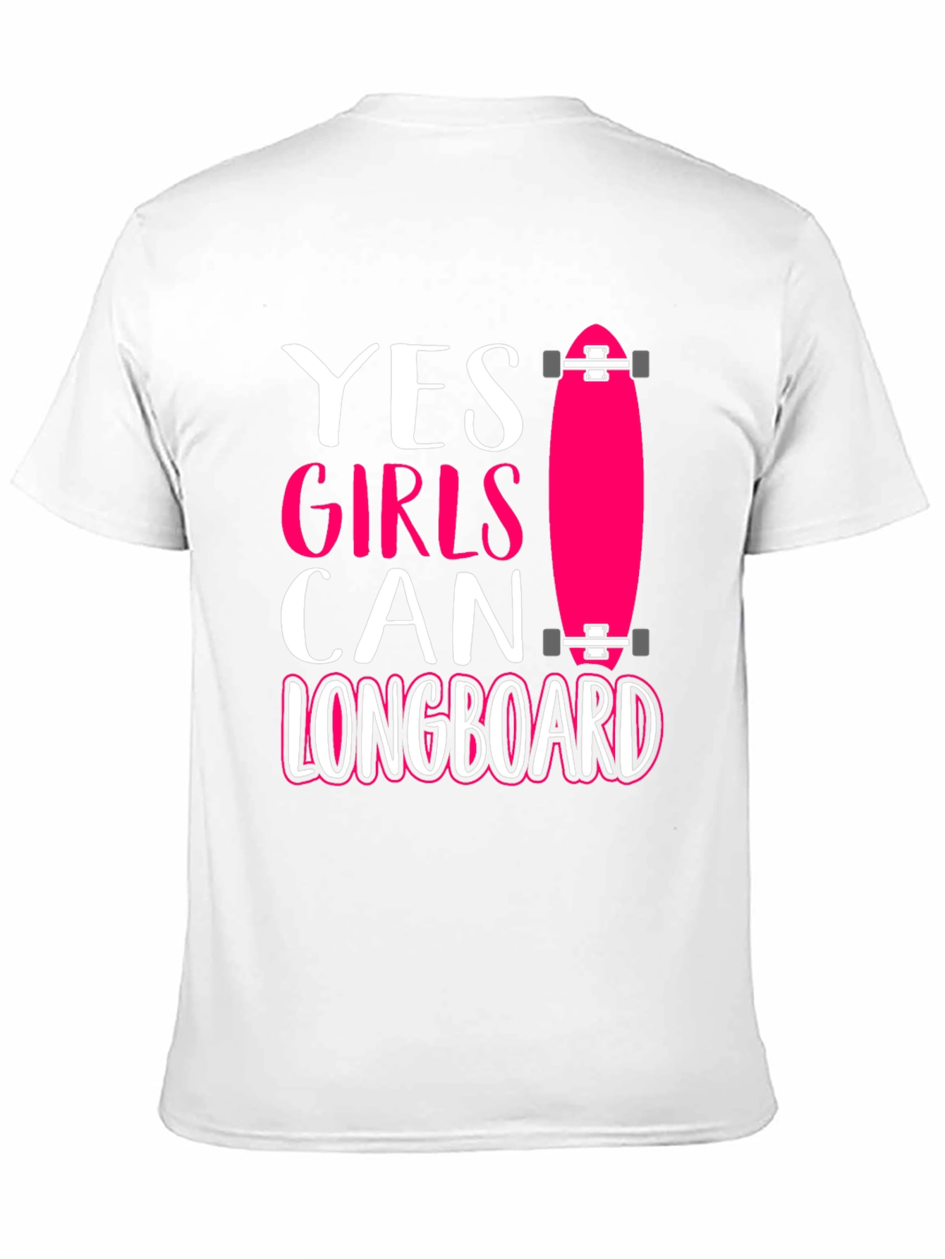 Black Yes Girls Can Longboard Graphic Tee view 11