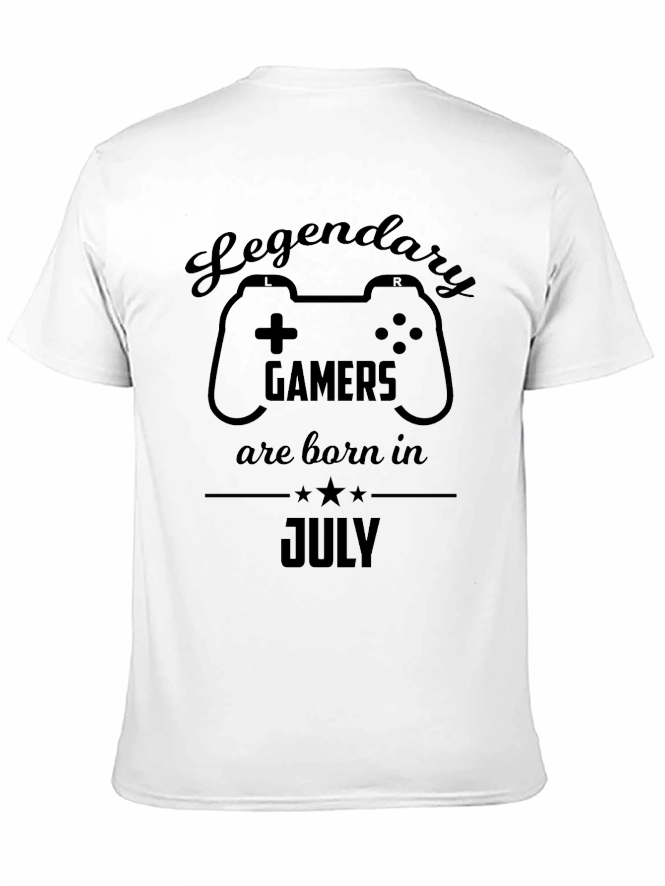 Black Legendary Gamers Born in July Black T-Shirt view 11