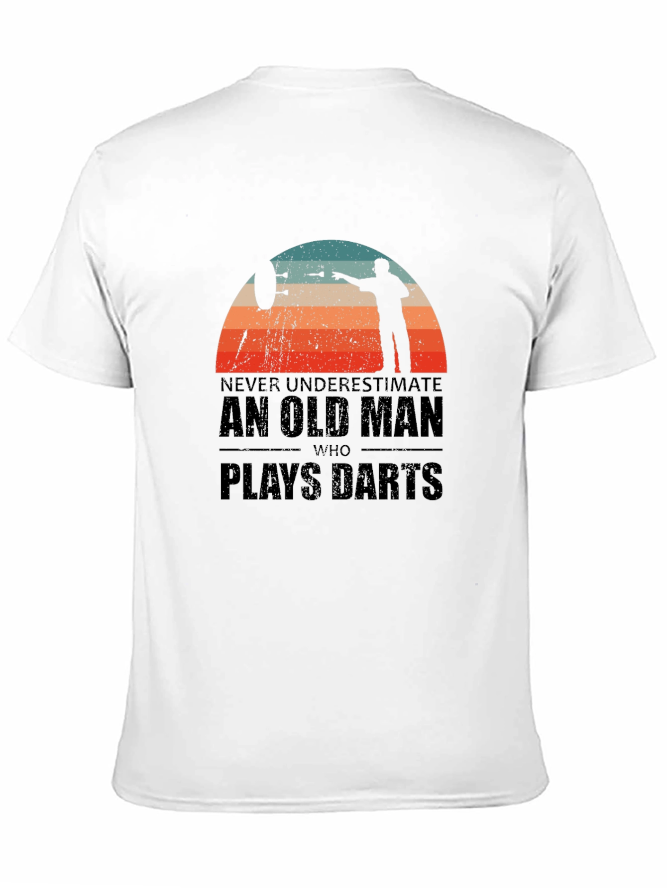 Black Never Underestimate Old Man Darts T-Shirt view 11