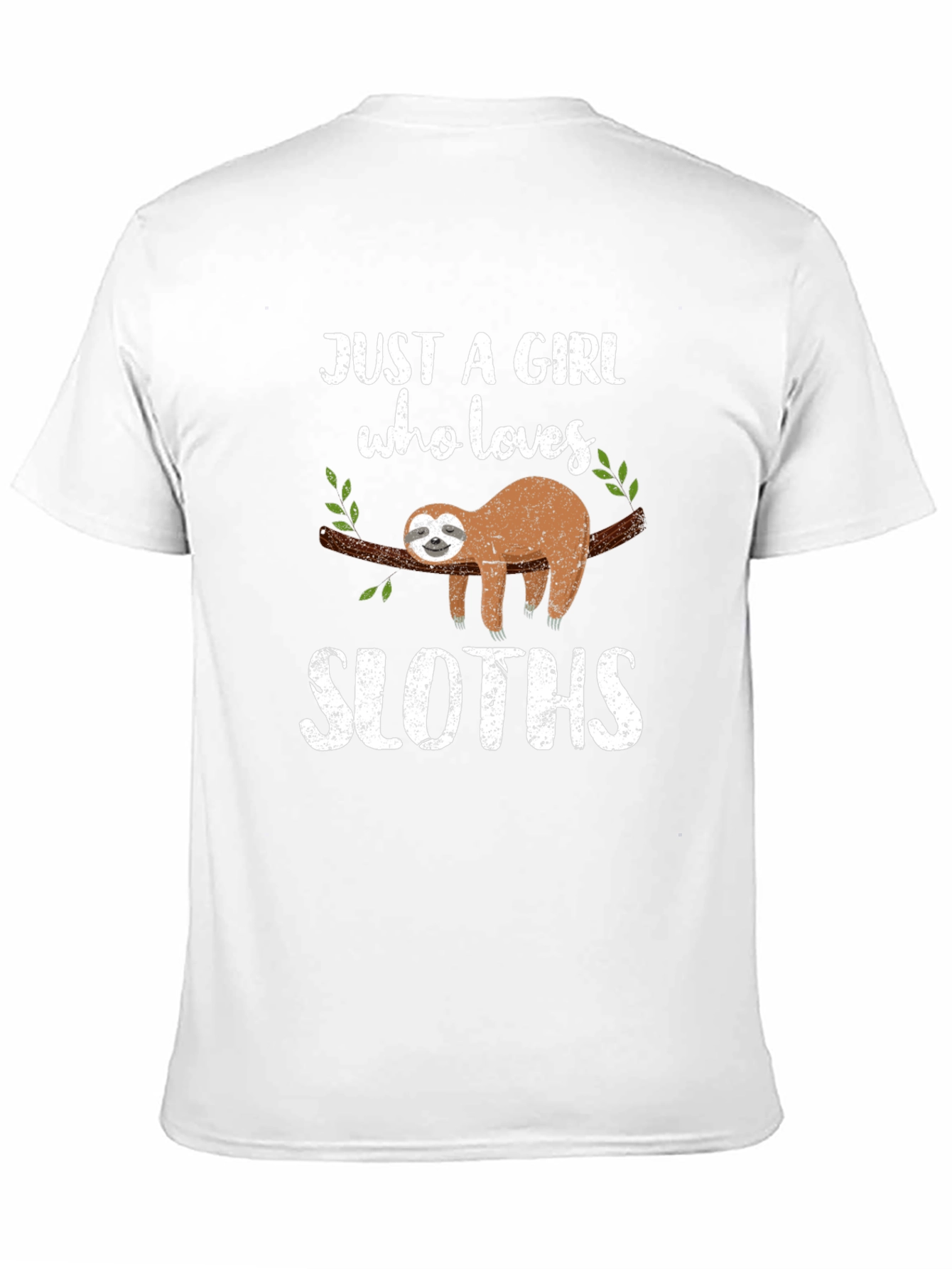 Black Just a Girl Who Loves Sloths T-Shirt view 11