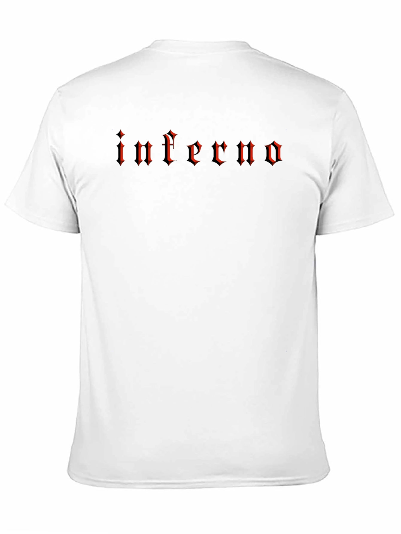 Black Inferno Red Gothic Lettering Black T-Shirt view 11