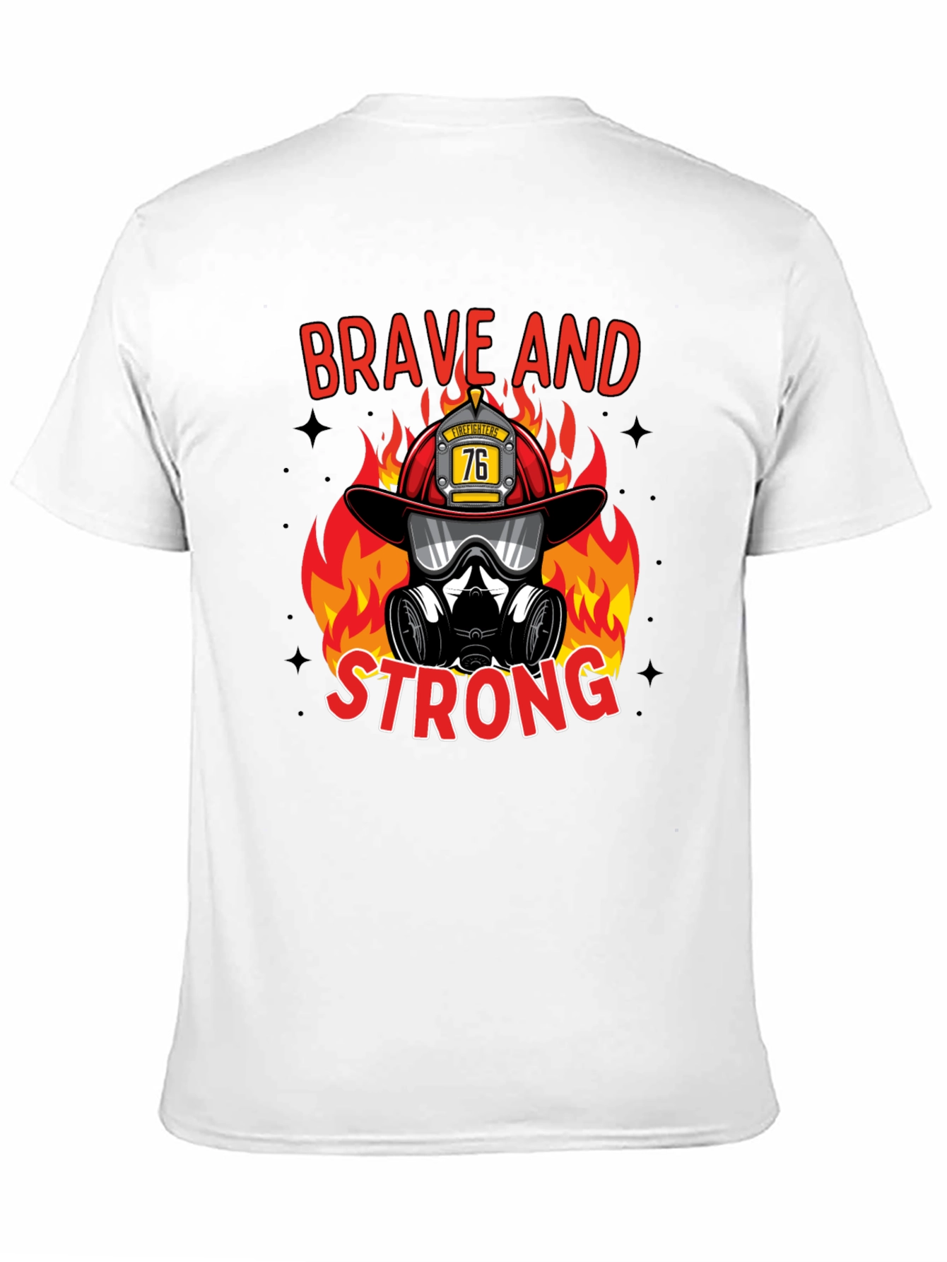 Black Brave Firefighter Graphic T-Shirt view 11