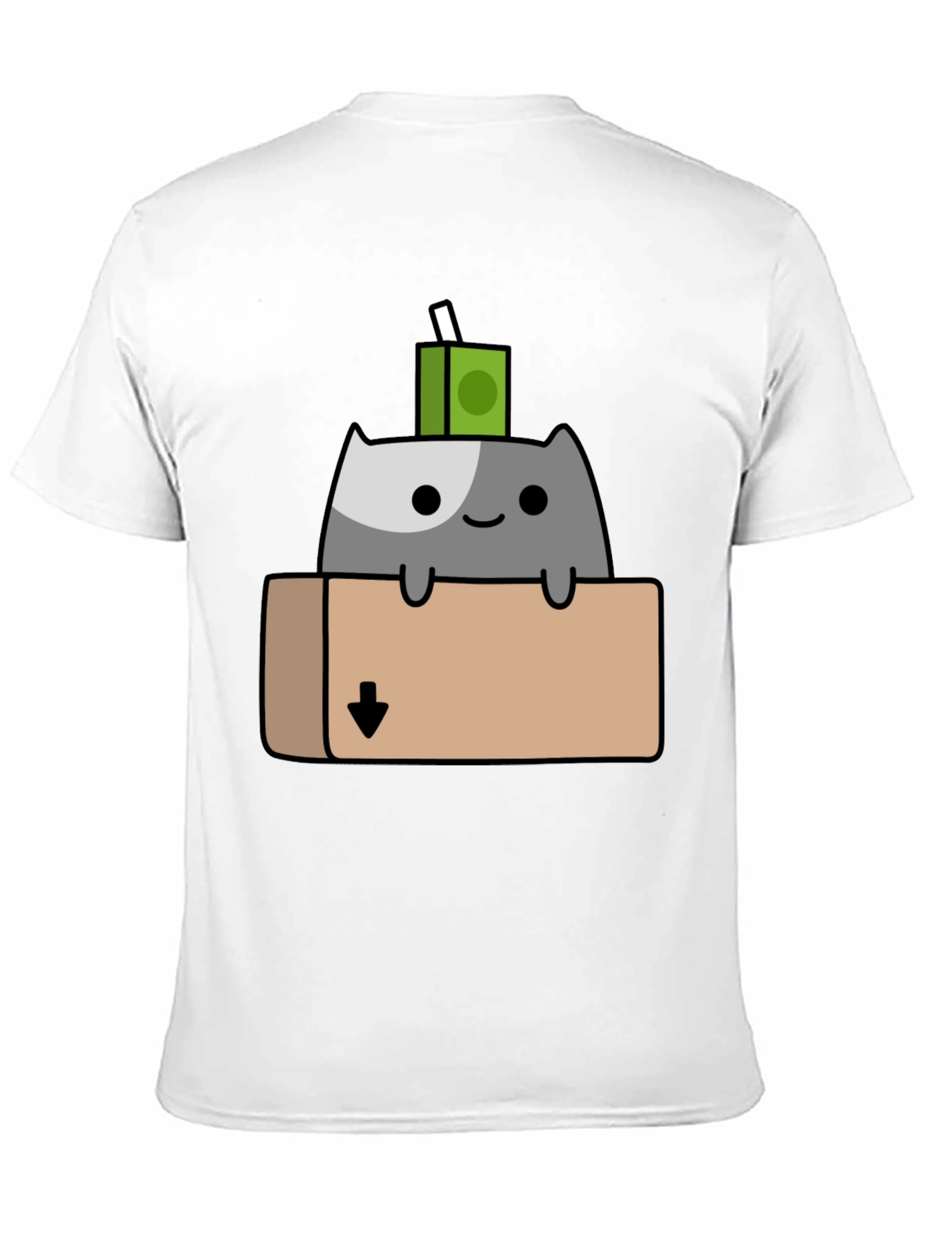 Black Cat in Box T-Shirt - Quirky Cartoon Design view 11