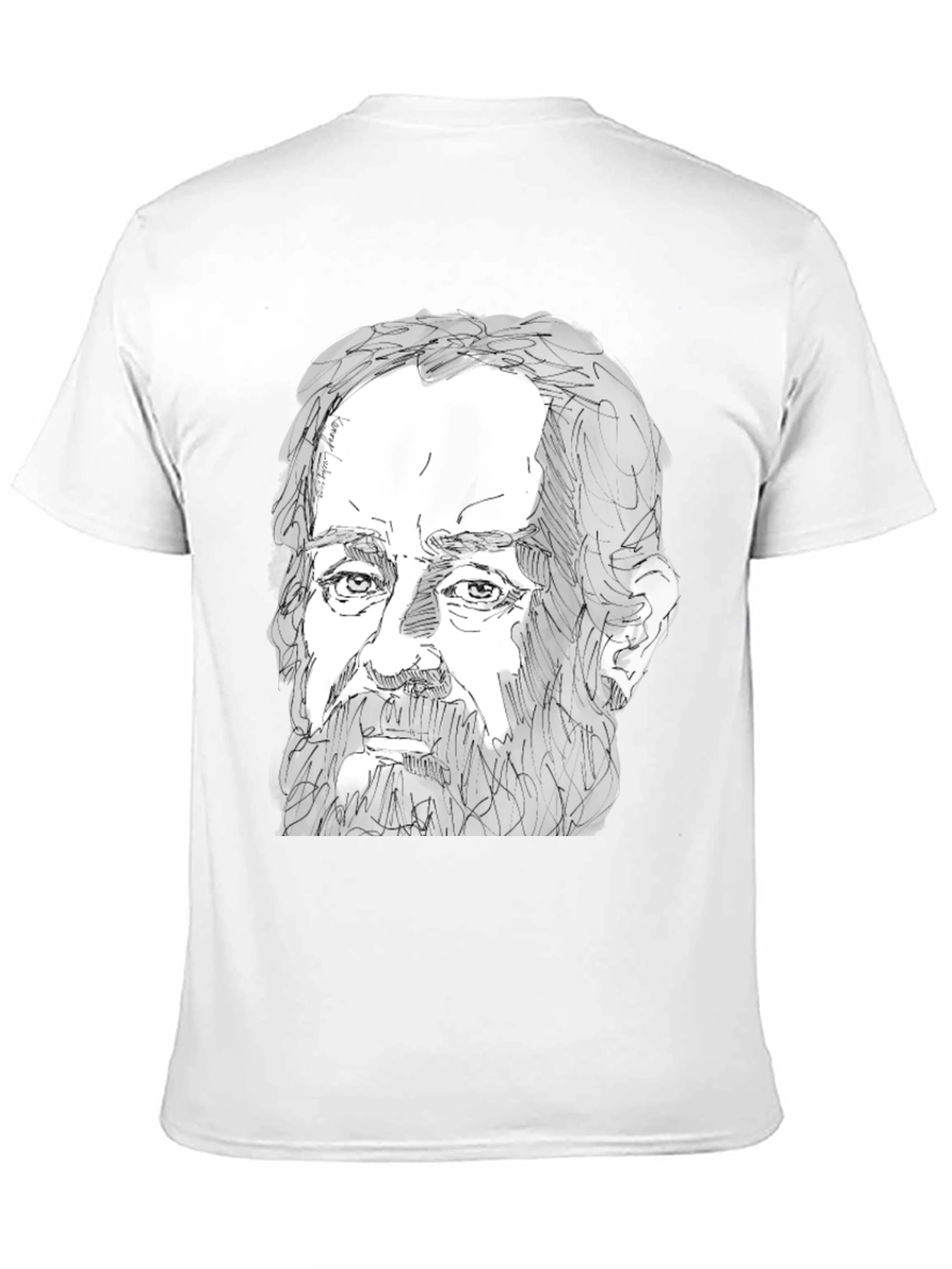 Black Sketch Portrait Black T-Shirt view 11