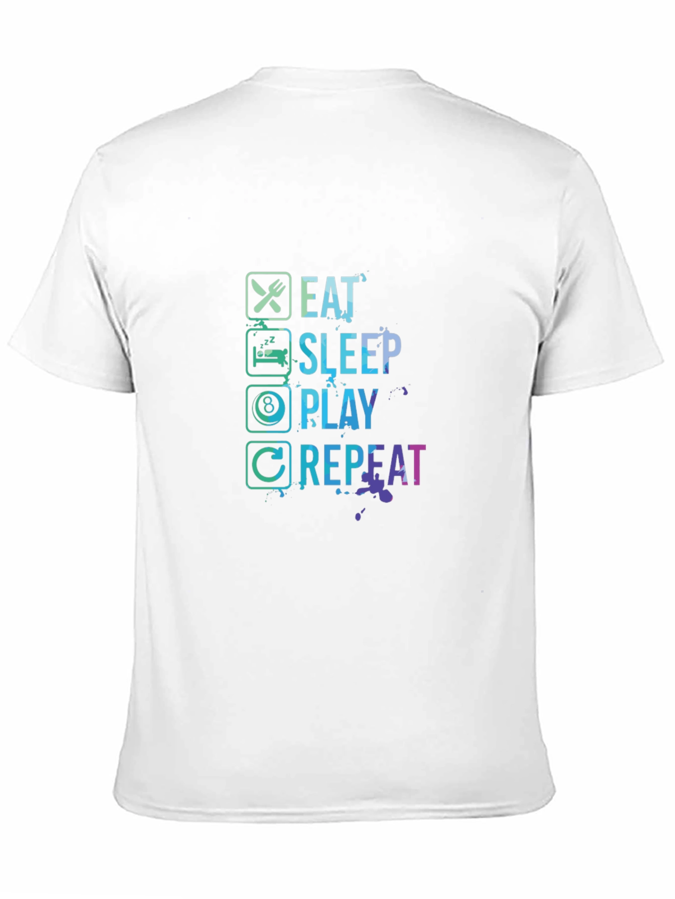 Black Eat Sleep Play Repeat T-Shirt - Gamer Tee view 11