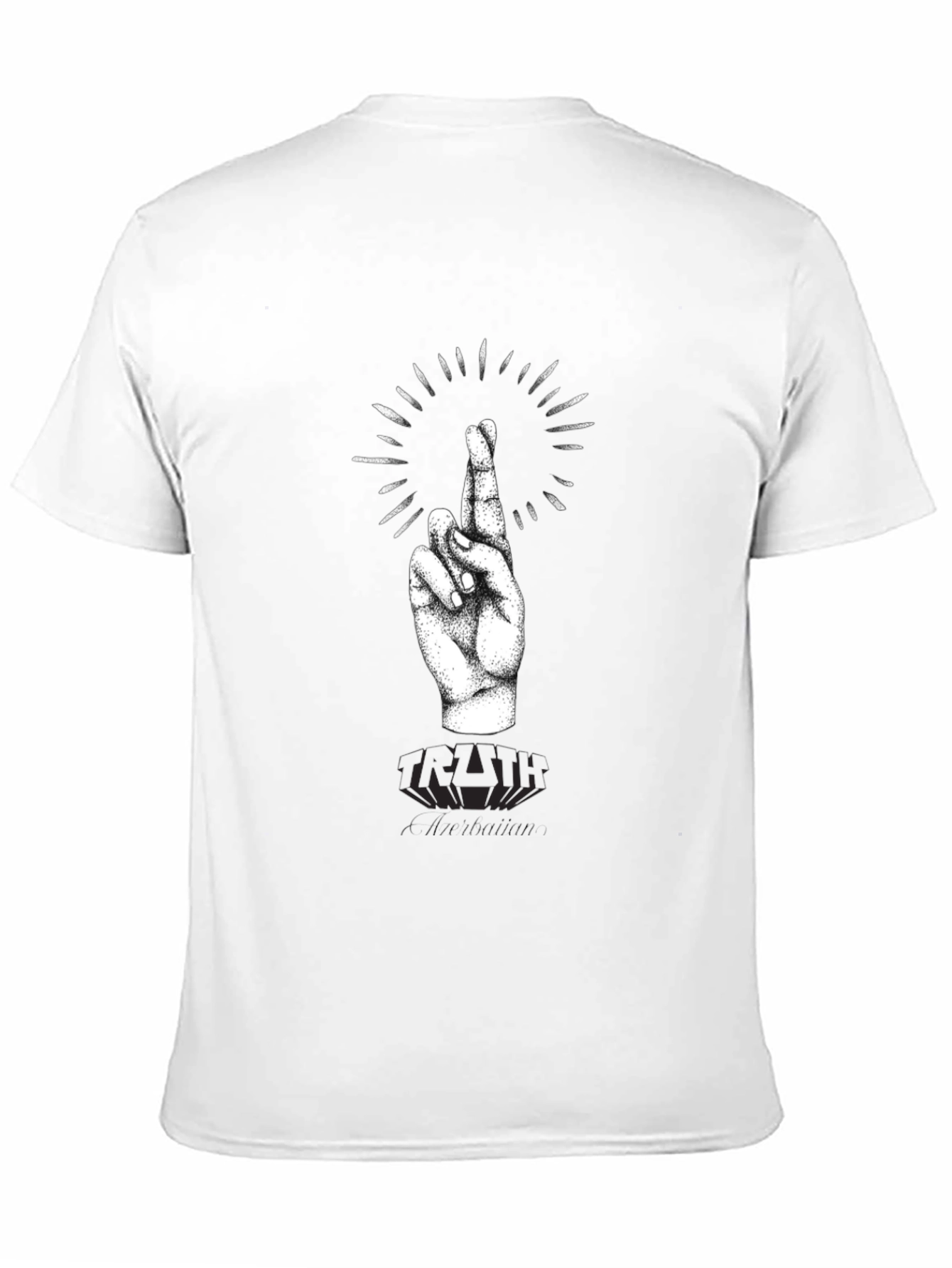 Black Black T-Shirt with Crossed Fingers Graphic view 11