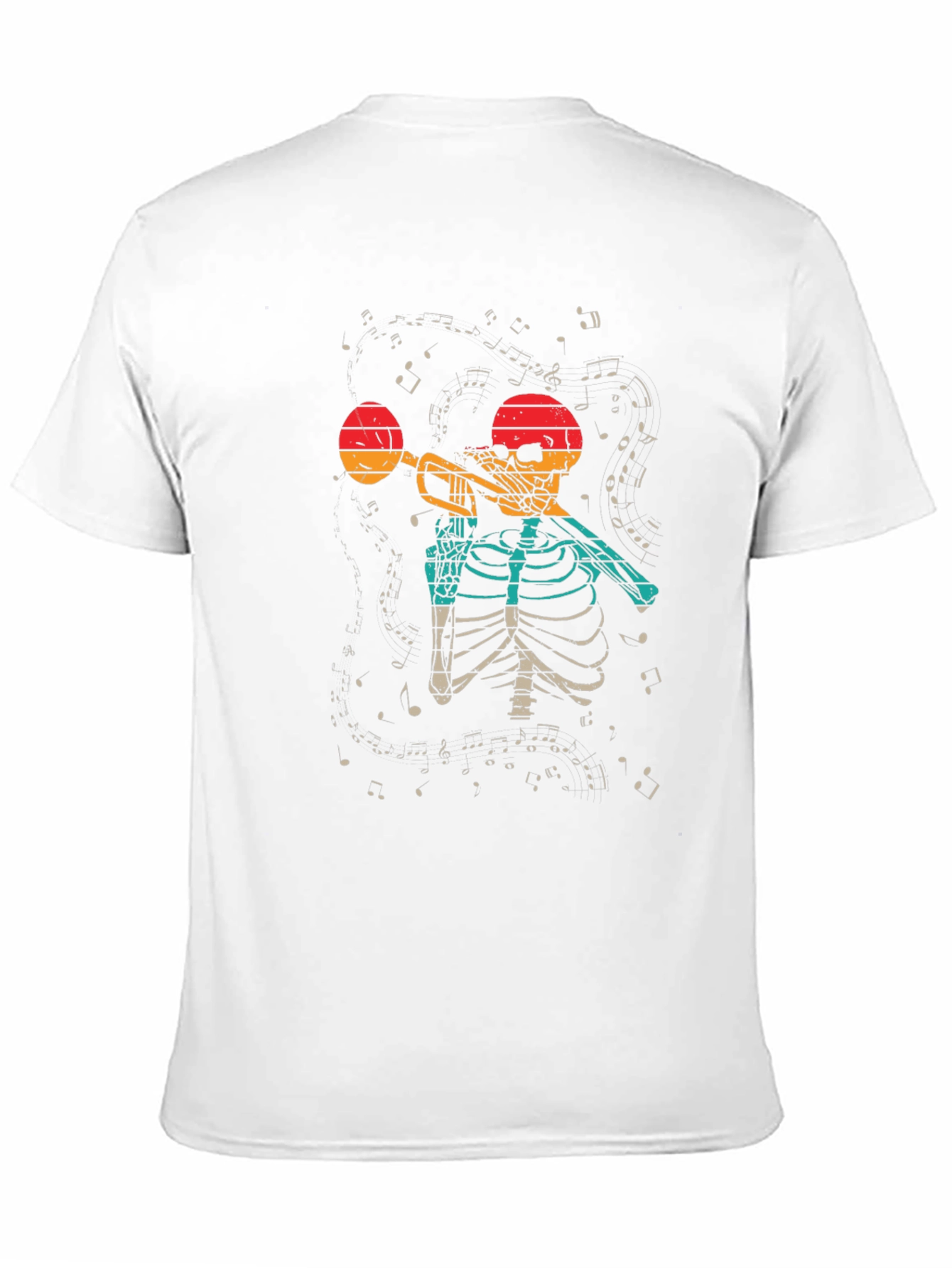 Black Skeleton Trumpet Player Graphic Tee view 11