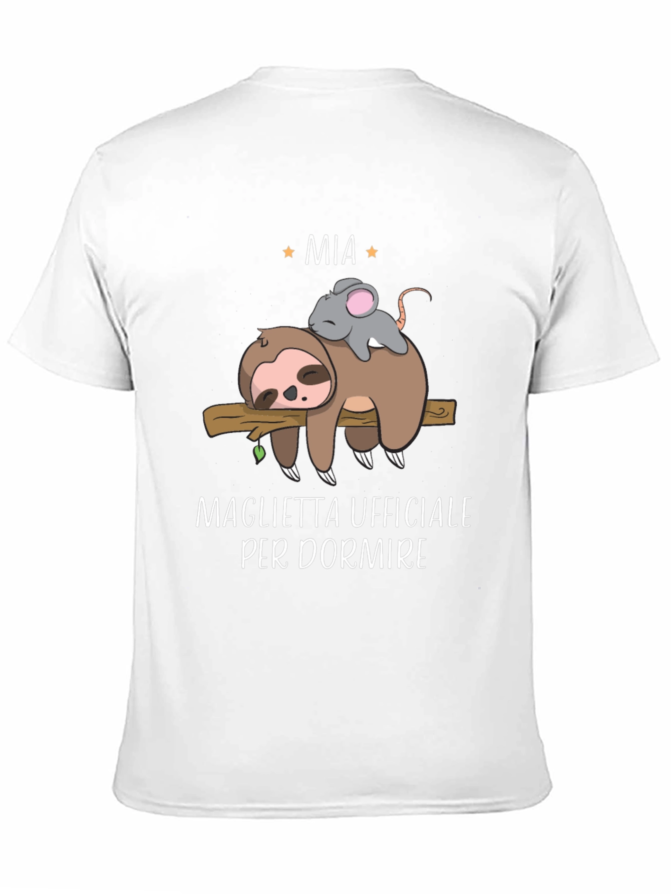 Black Funny Sloth & Mouse 'Mia' Sleep Shirt view 11