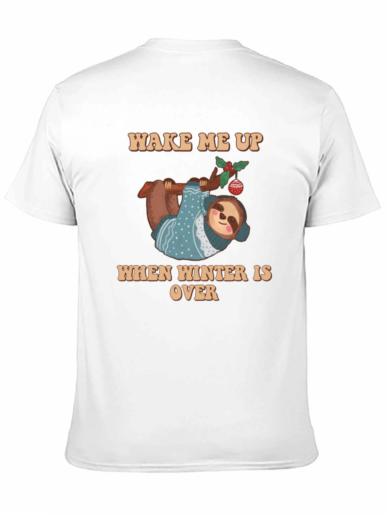 Black Sloth Winter T-Shirt - Wake Me Up When Winter Is Over view 11
