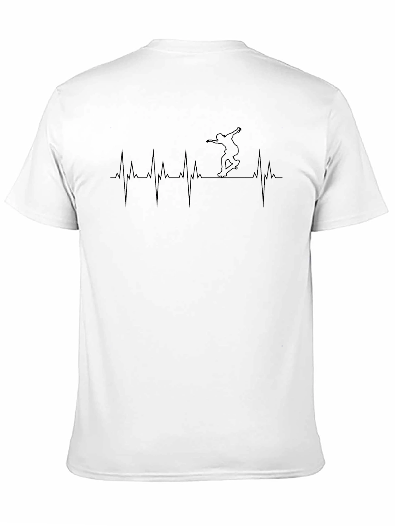 Black Skateboarding Heartbeat T-Shirt - Ride On! view 11