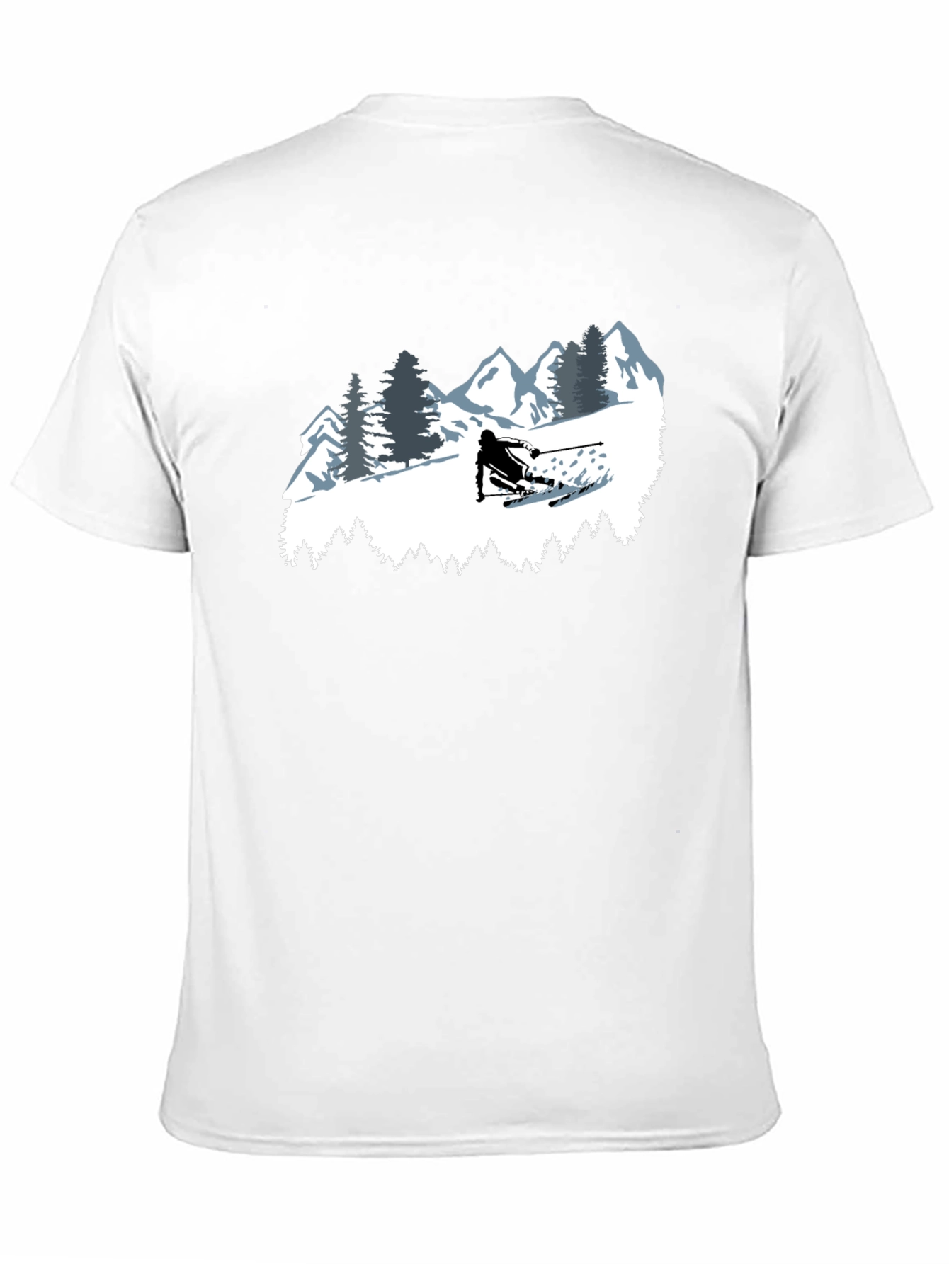 Black Skiing T-Shirt - Mountain Adventure Tee view 11