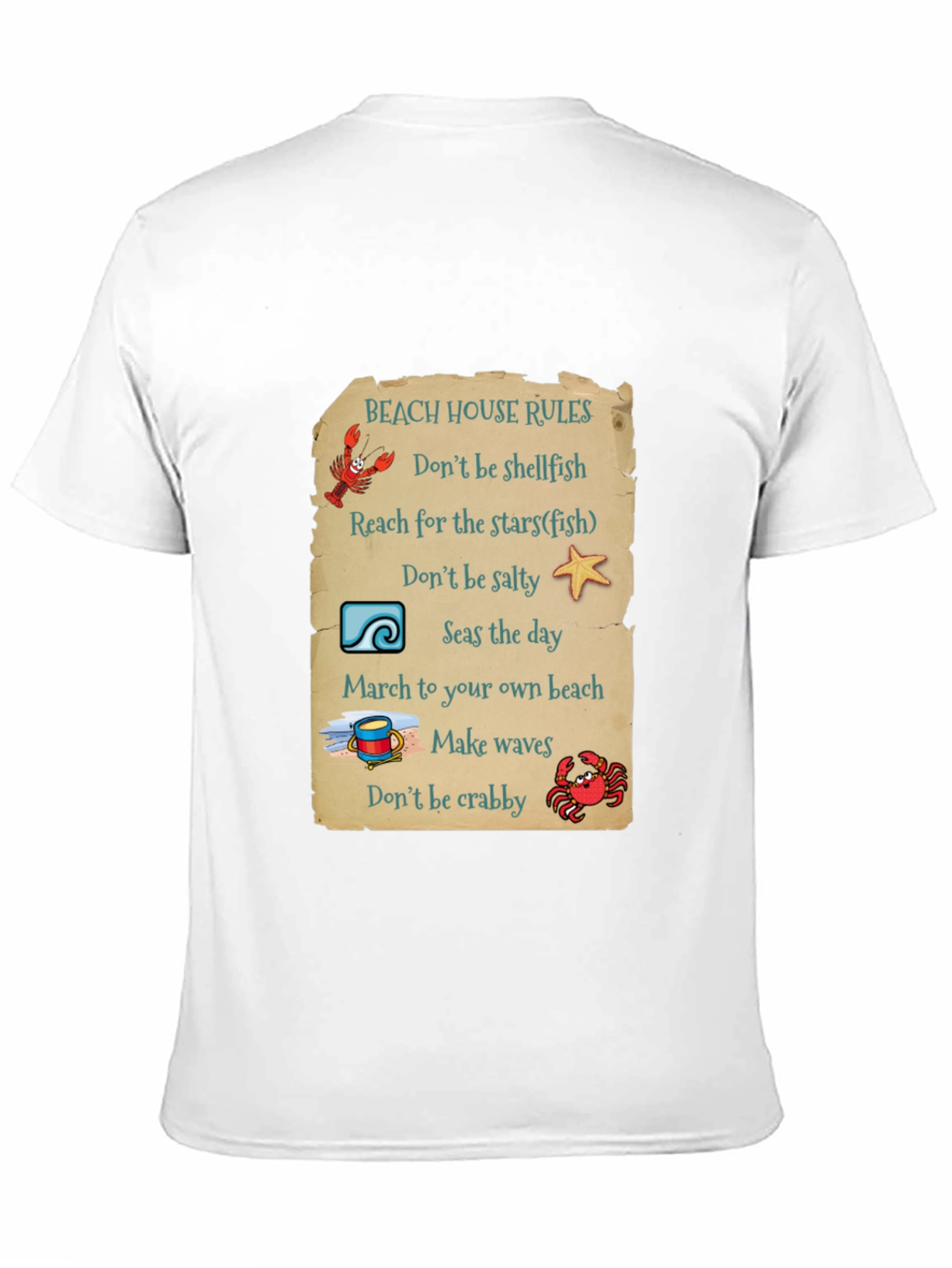 Black Beach House Rules Graphic T-Shirt view 11