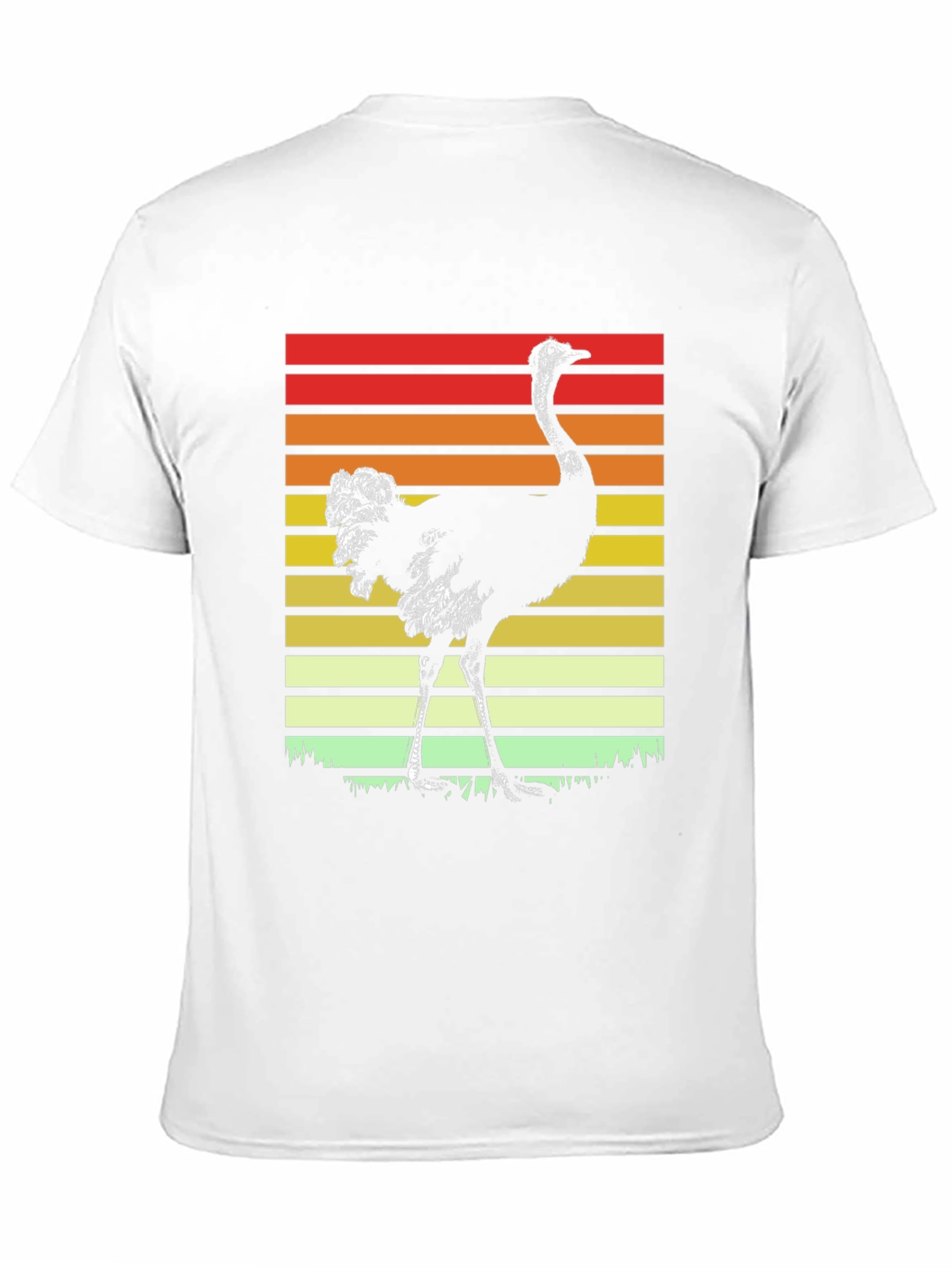 Black Retro Ostrich Sunset T-Shirt view 11
