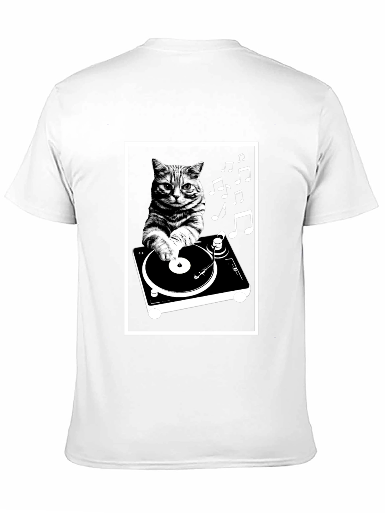 Black DJ Cat T-Shirt - Music Lover's Tee view 11