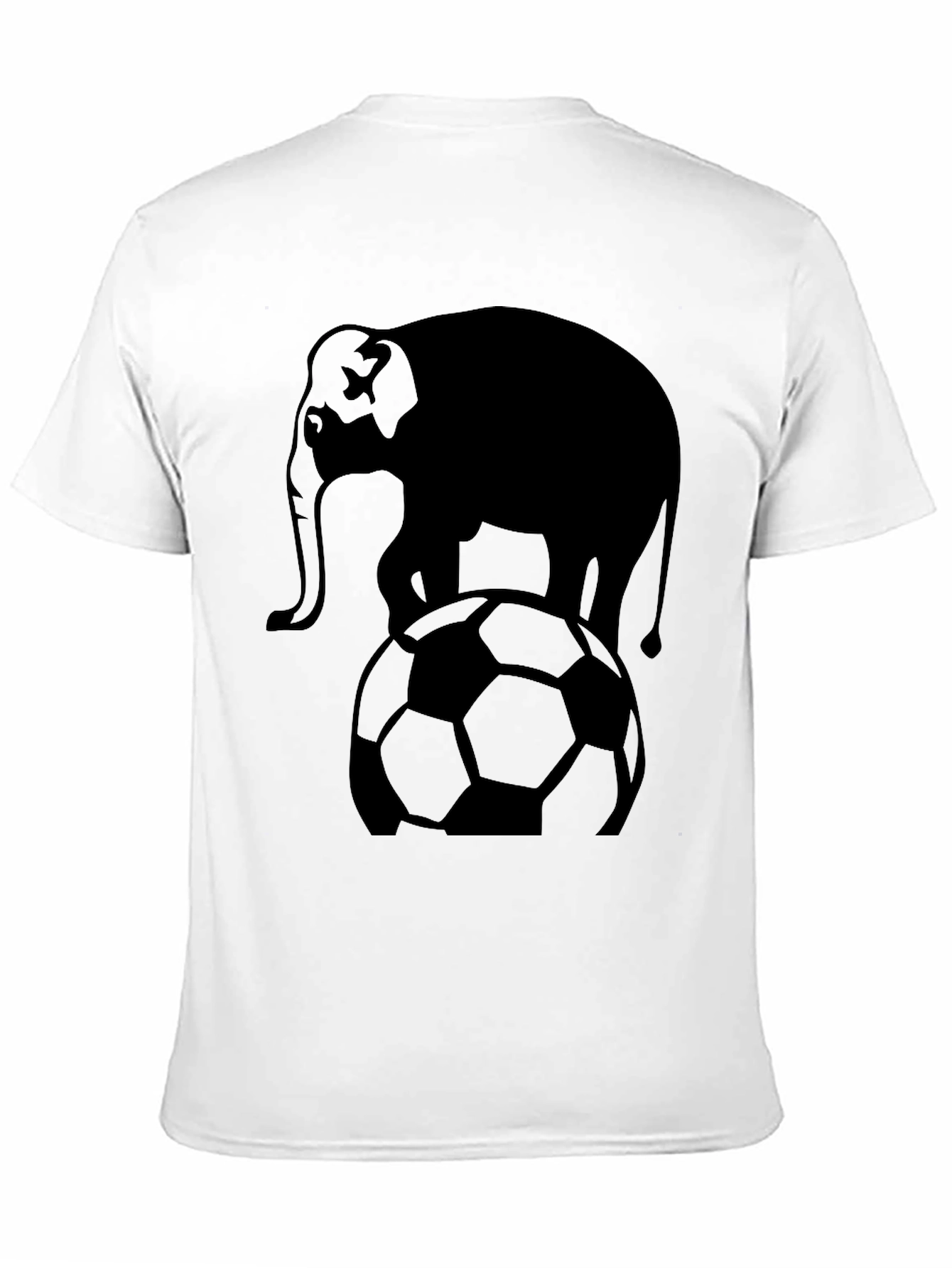Black Elephant Soccer Ball Graphic T-Shirt - Black view 11