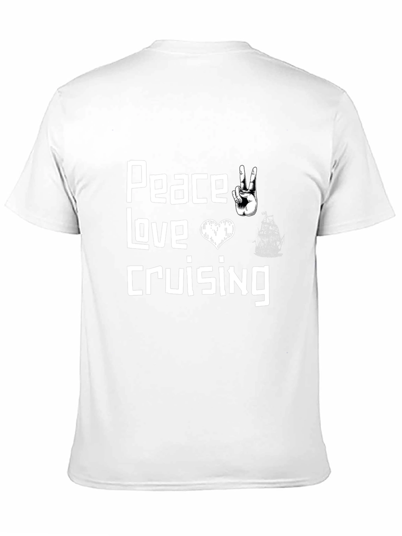 Black Peace Love Cruising T-Shirt - Black Graphic Tee view 11