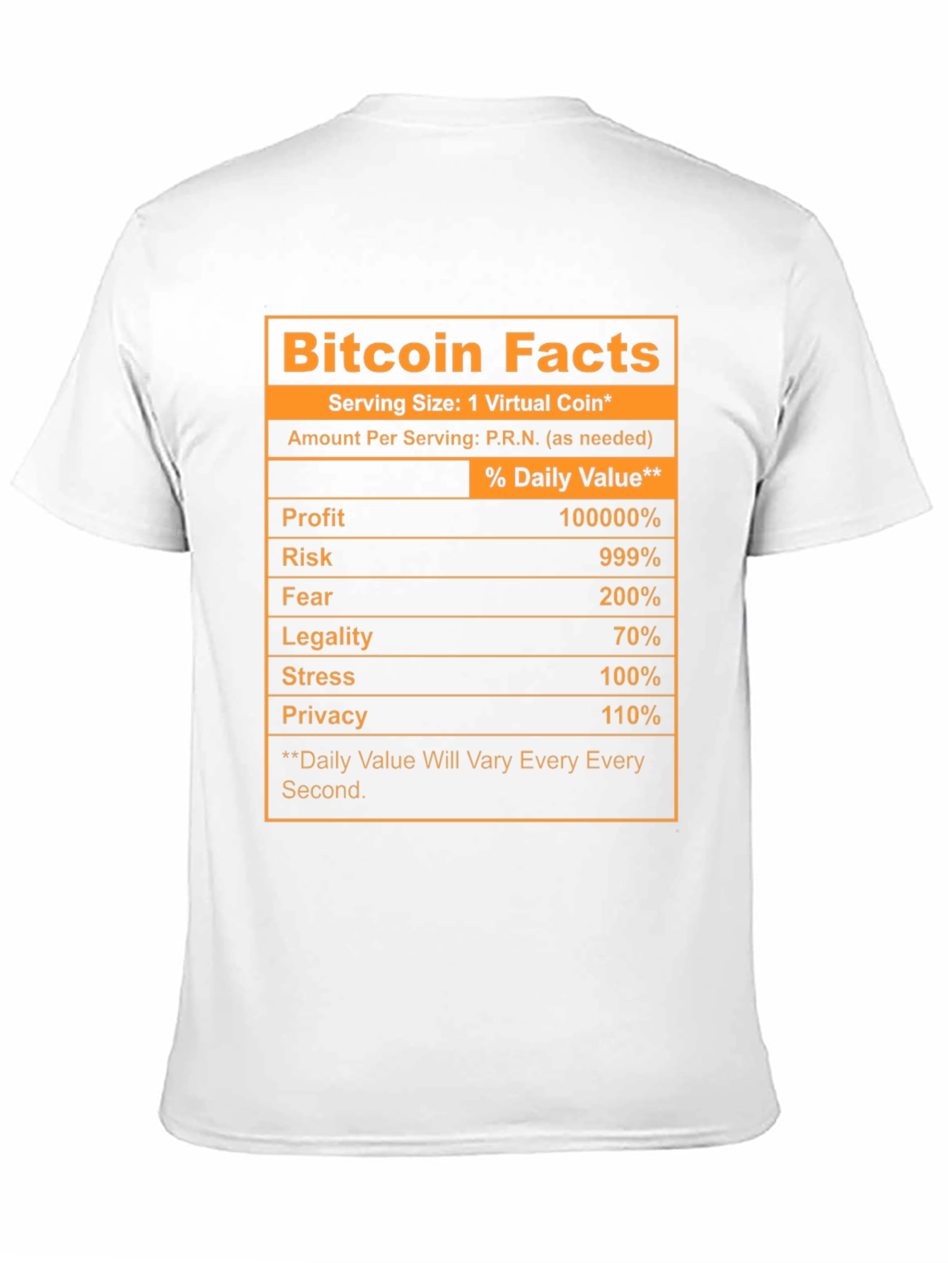 Black Bitcoin Facts Novelty T-Shirt view 11