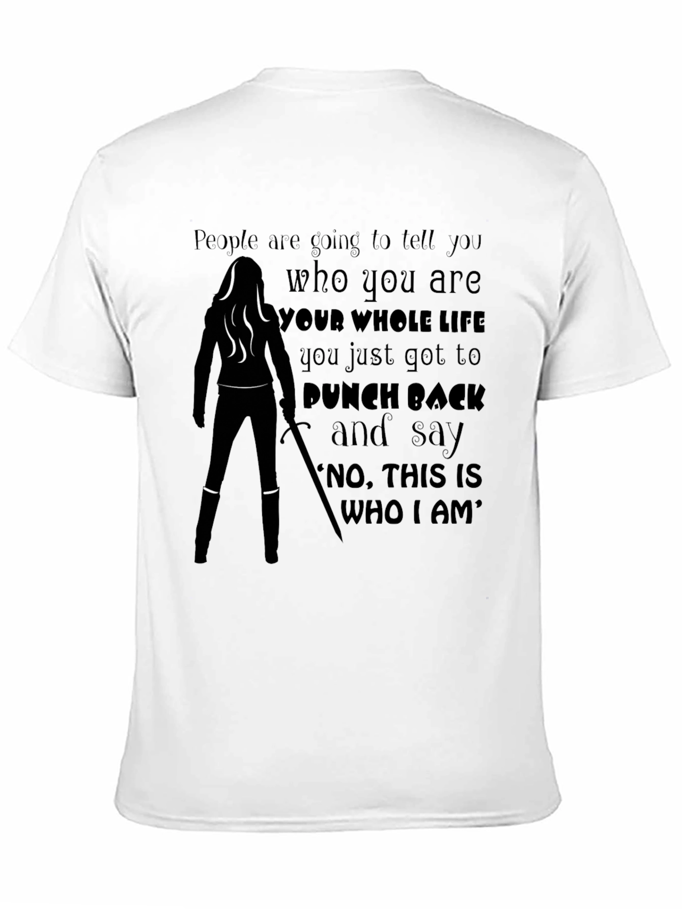 Black Empowering Warrior T-Shirt - Punch Back & Say Who I Am! view 11