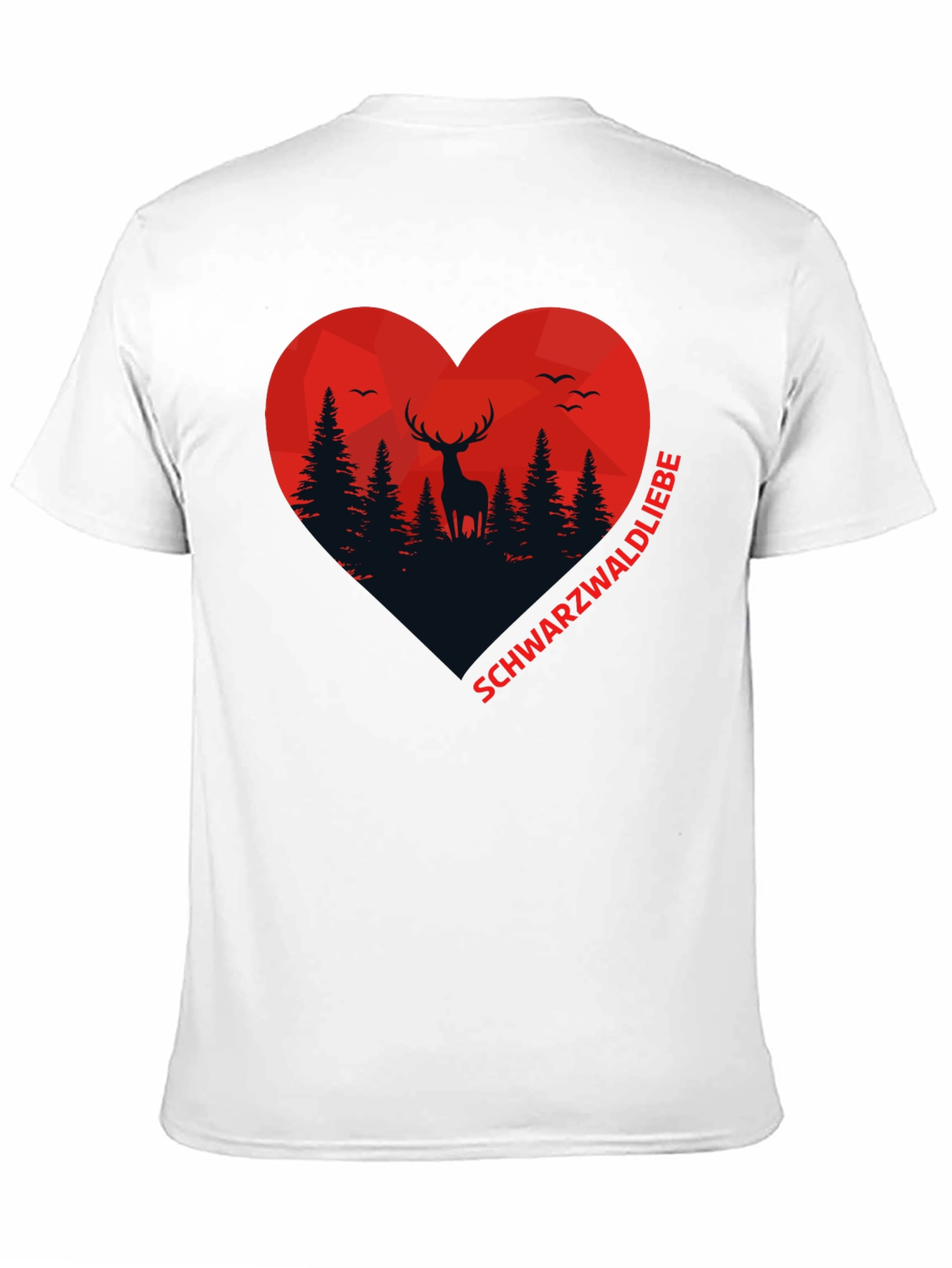 Black Black Forest Deer Heart Graphic T-Shirt view 11