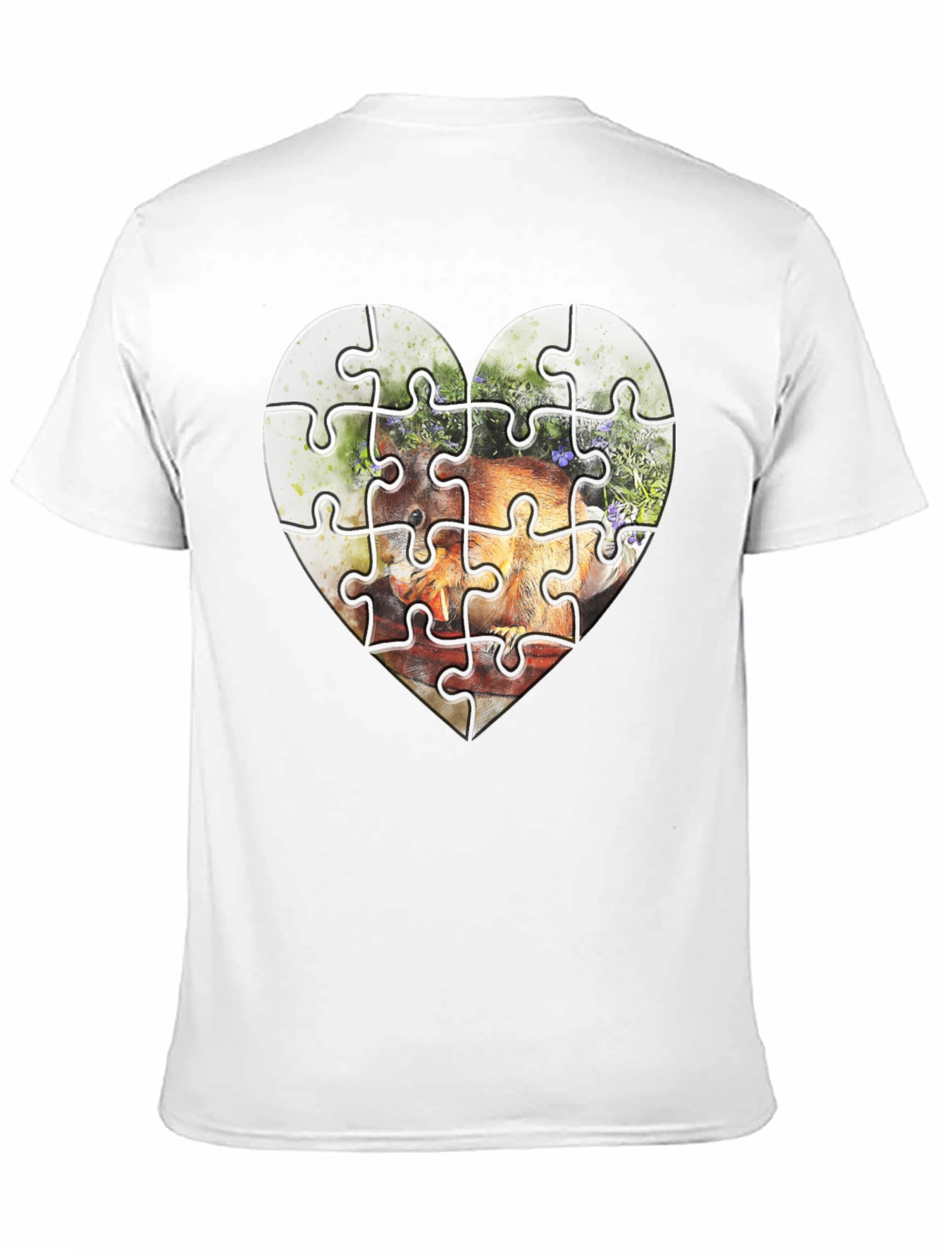 Black Heart Puzzle Graphic Tee - Unique Design view 11