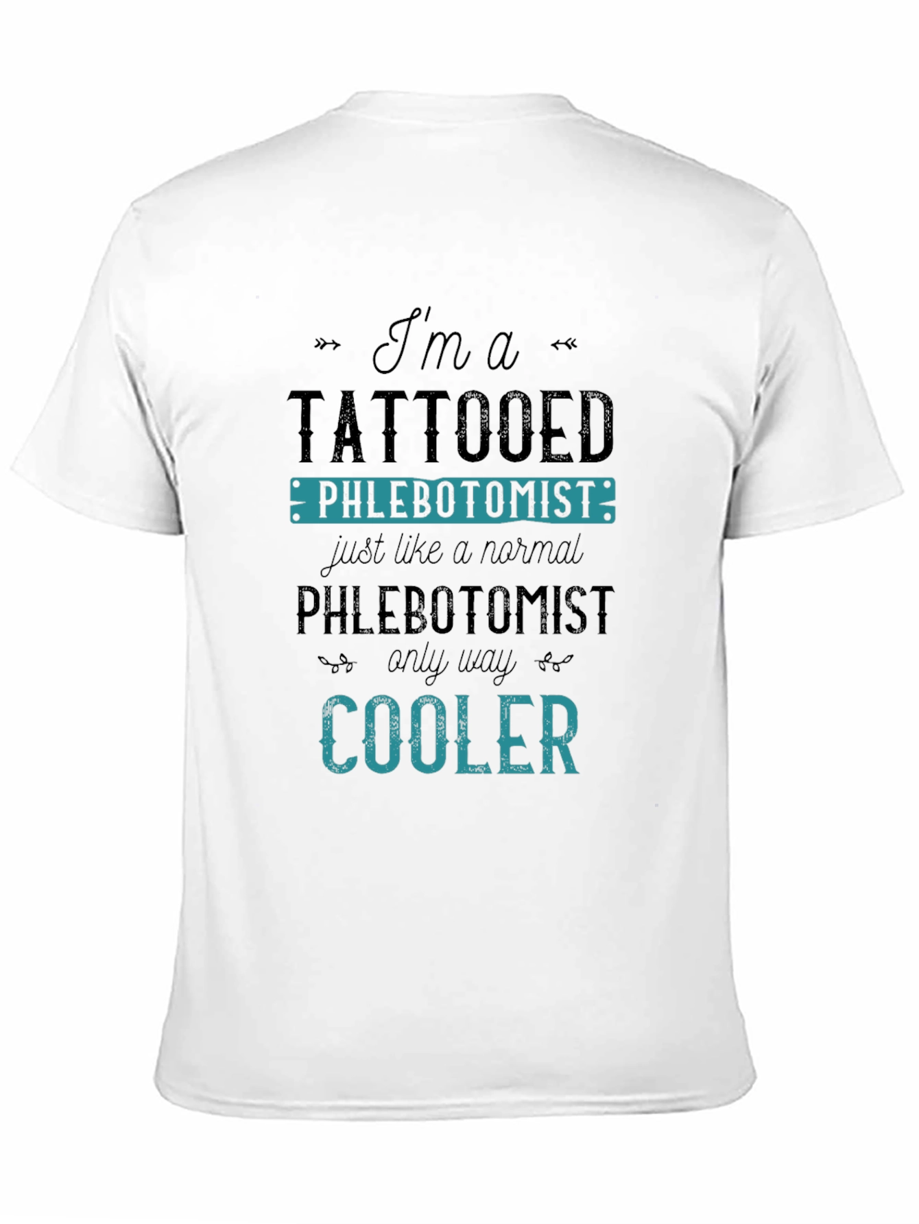 Black Tattooed Phlebotomist T-Shirt - Cool Medical Apparel view 11