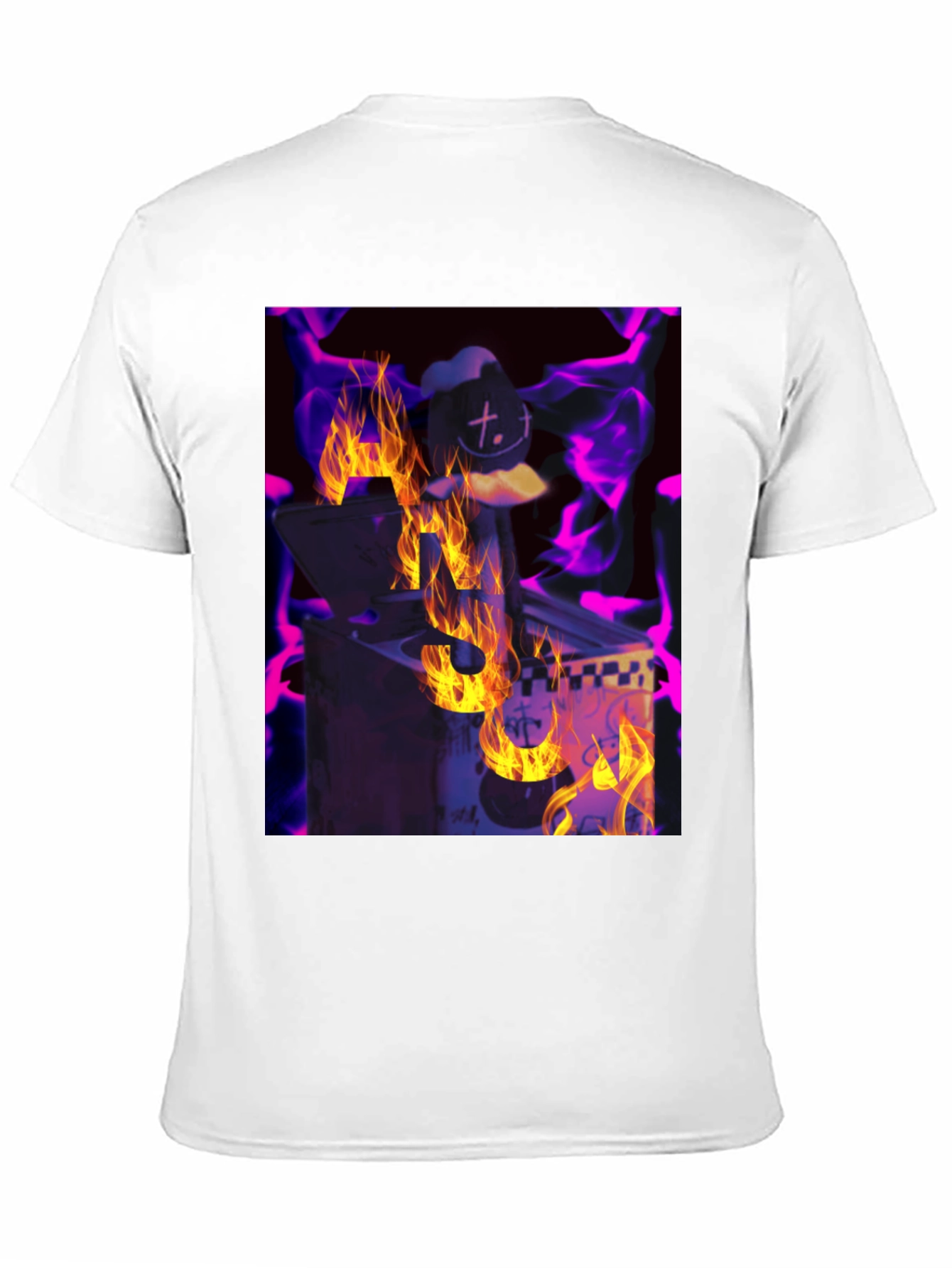Black Fiery DJ Graphic Tee - Burning Beats T-Shirt view 11