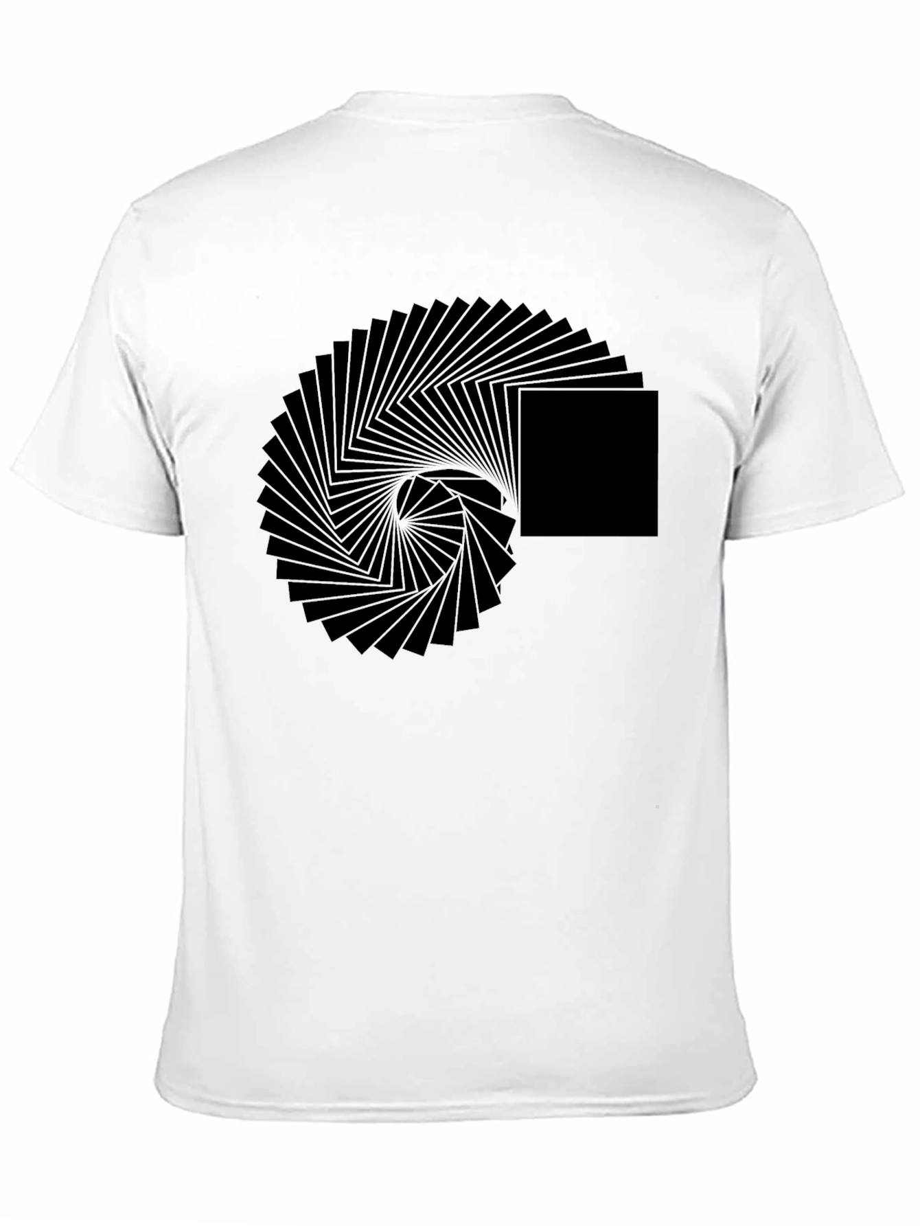 Black Geometric Illusion Black T-Shirt view 11