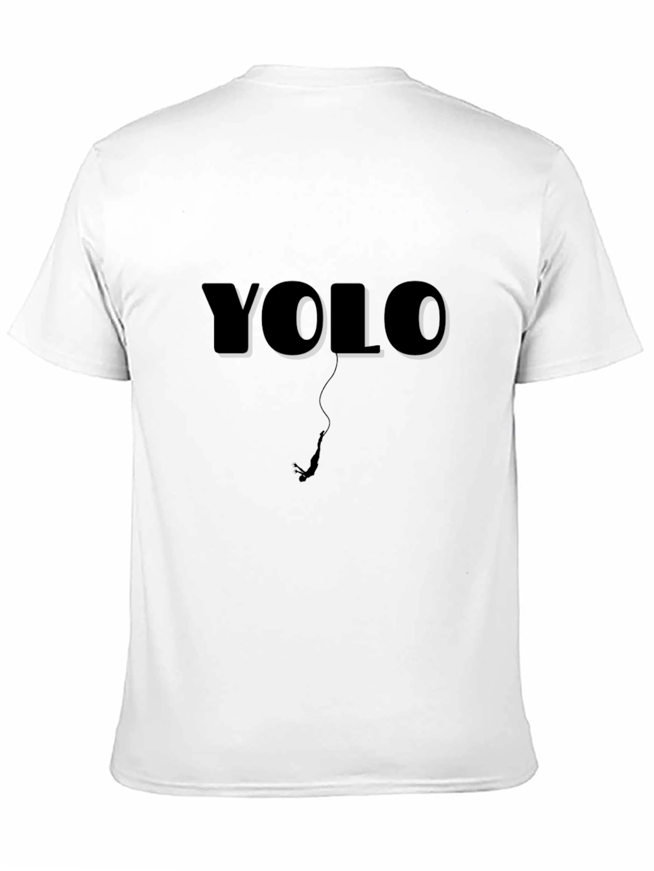 YOLO Bungee Jump Graphic Tee - Black Cotton T-Shirt - 11
