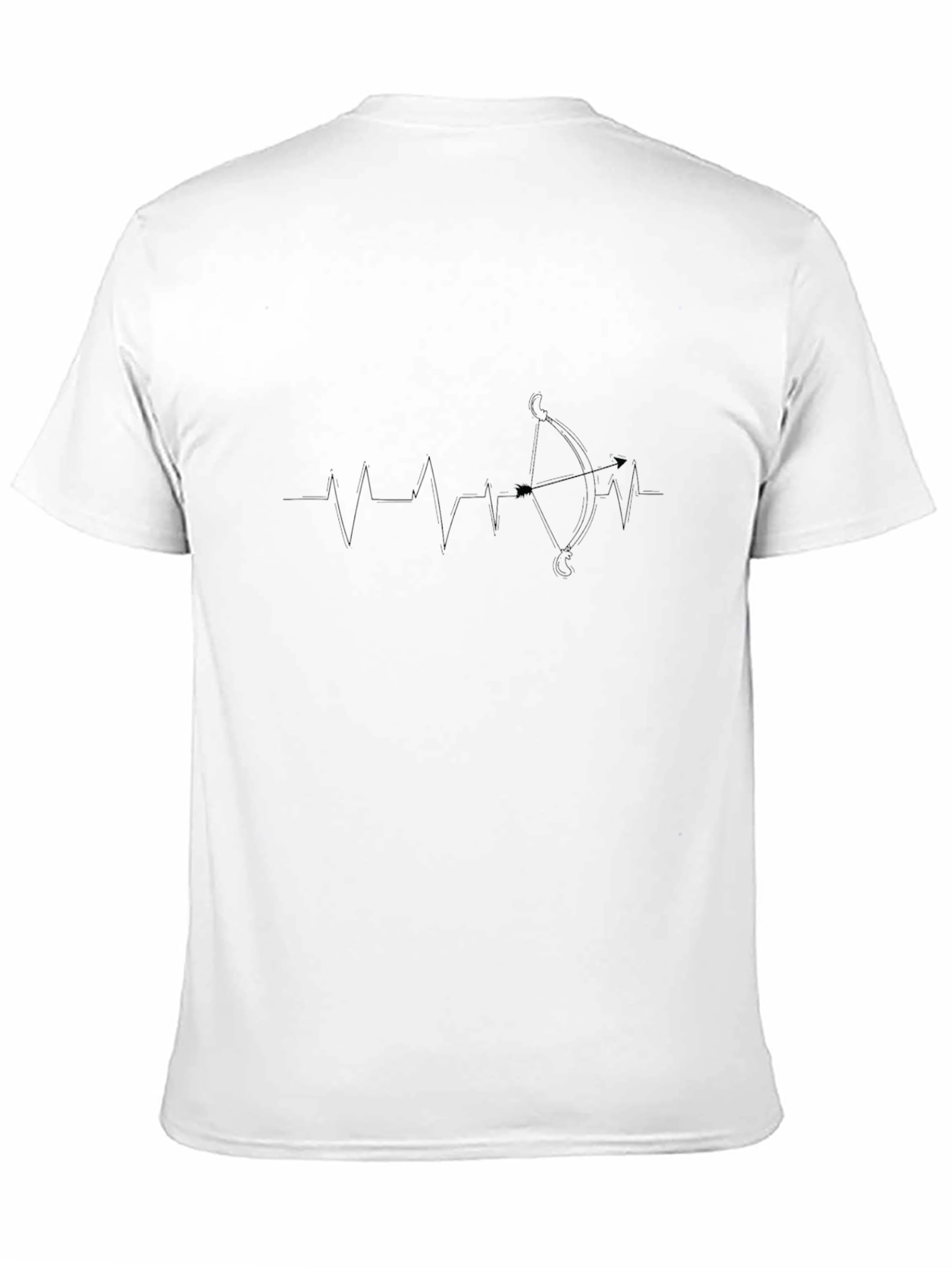 Black Archery Heartbeat Graphic Tee - Cool Black Shirt view 11