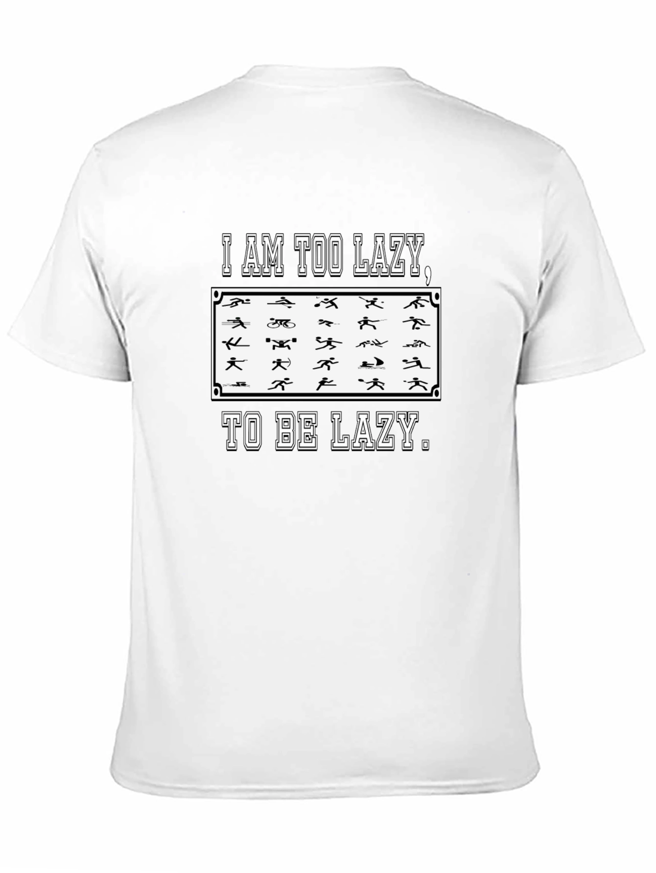 Black Too Lazy Triathlon Funny Men's T-Shirt view 11