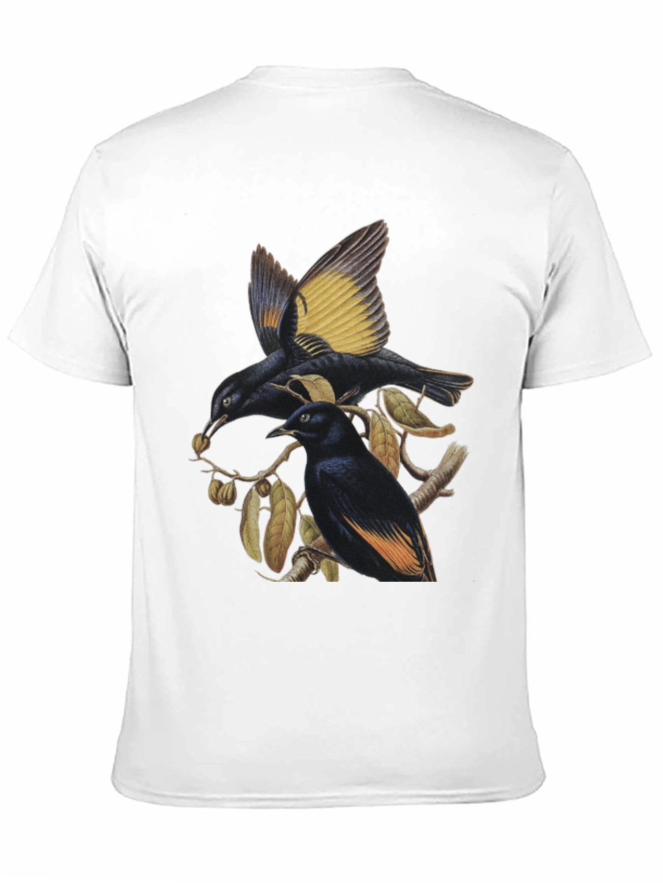 Black Birds on Branch Graphic Tee view 11