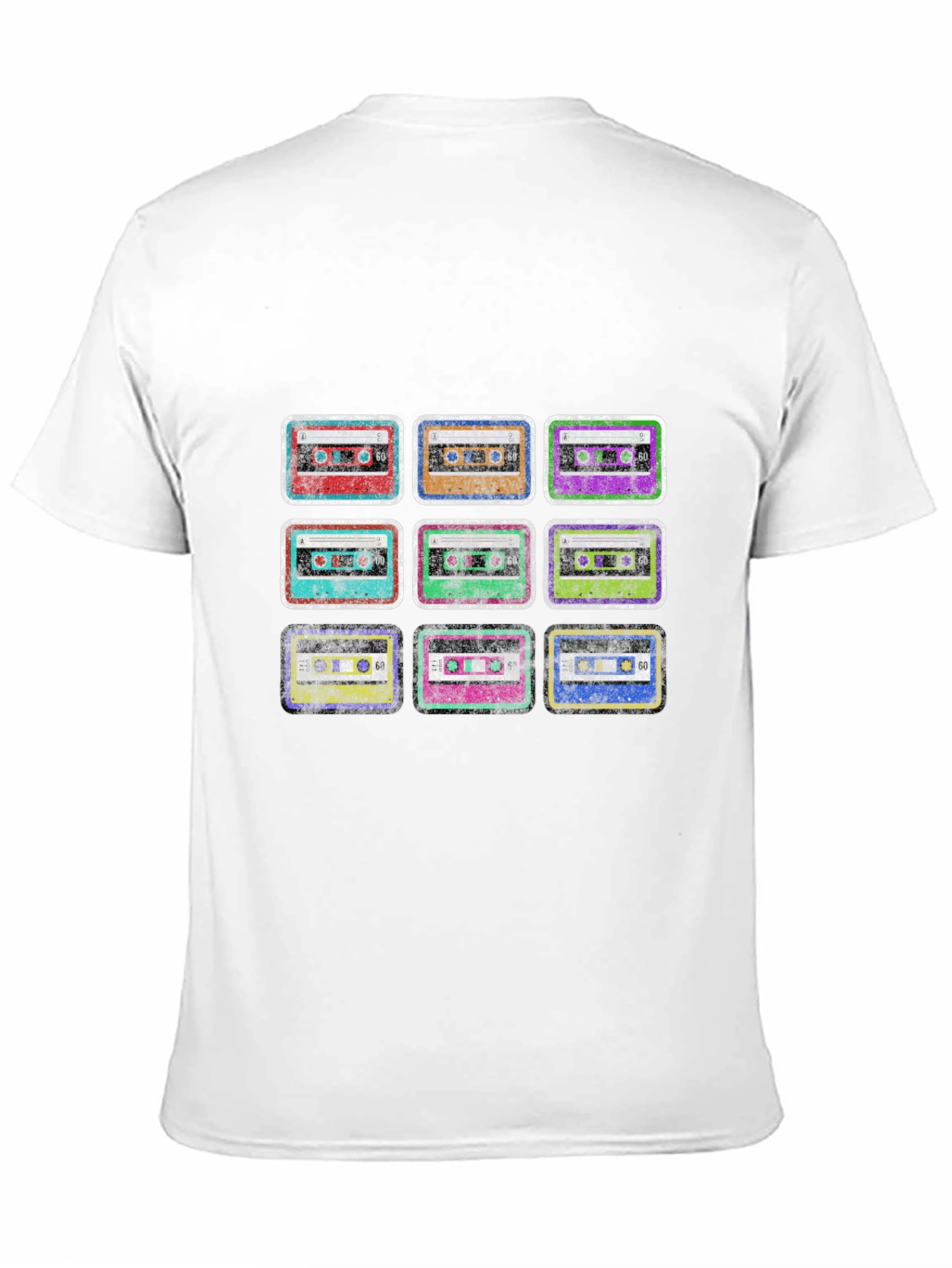 Black Retro Cassette Tape Graphic Black T-Shirt view 11