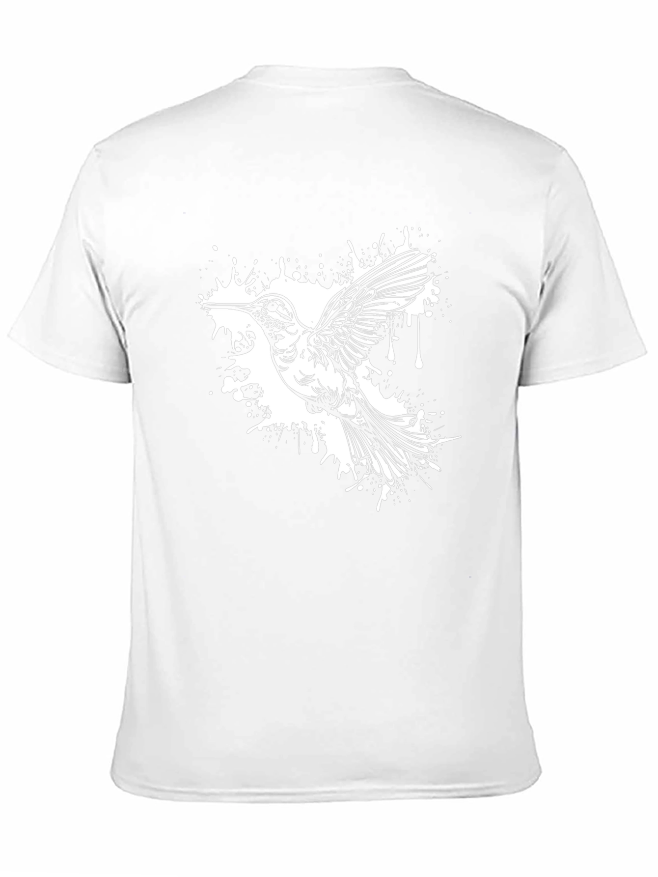 Black Hummingbird Splash Graphic Tee - Black Cotton Blend view 11