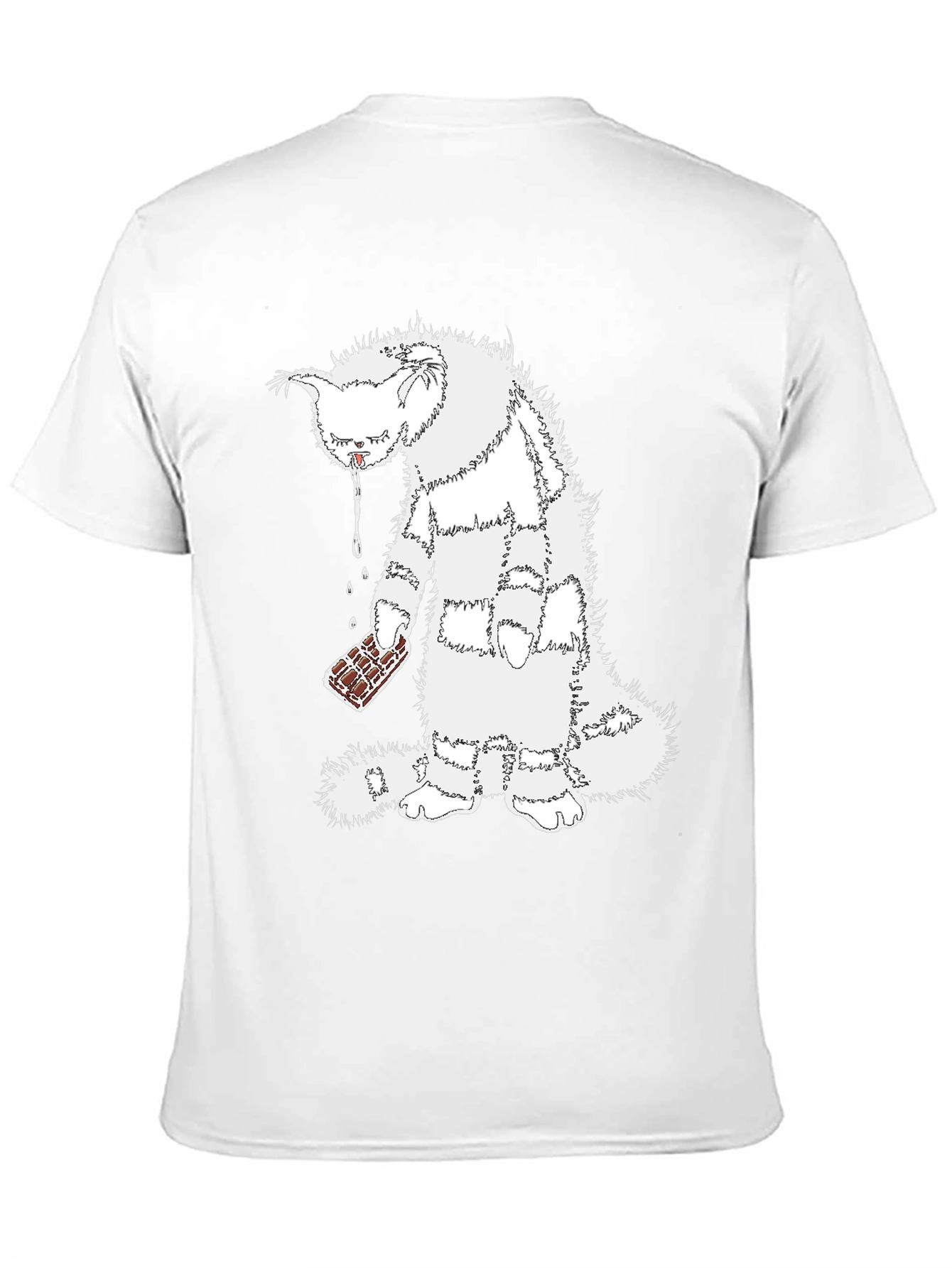 Black Funny Cat Chocolate T-Shirt - Unisex Black Tee view 11