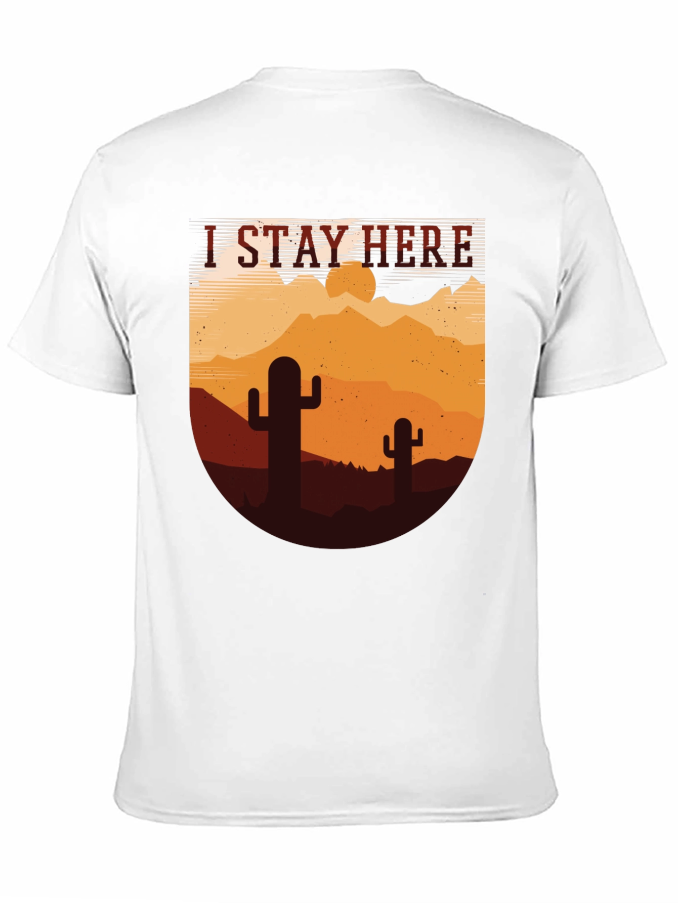 Black I Stay Here Graphic Tee - Desert Cactus Design view 11