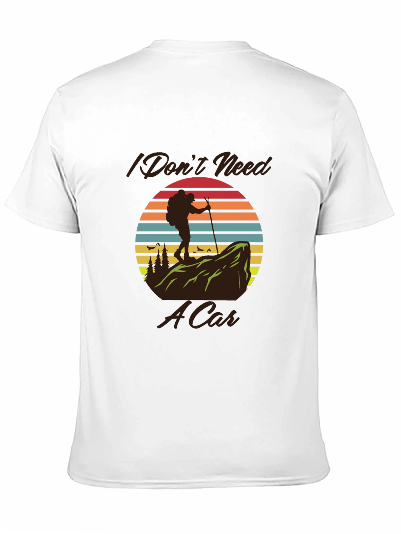 Black Hiking T-Shirt - I Don't Need A Car view 11