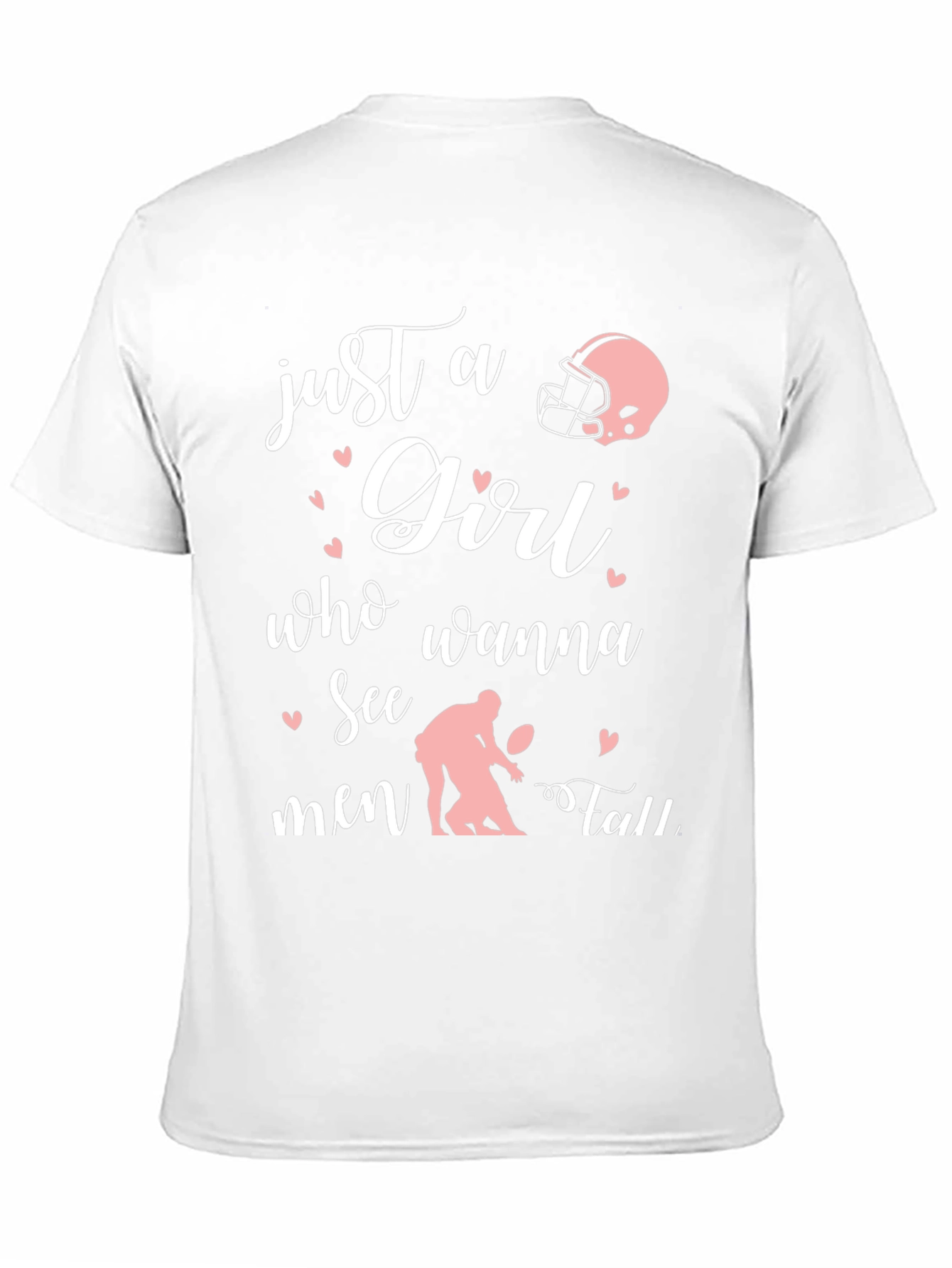 Black Just A Girl Who Wanna See Men Fall Football T-Shirt view 11