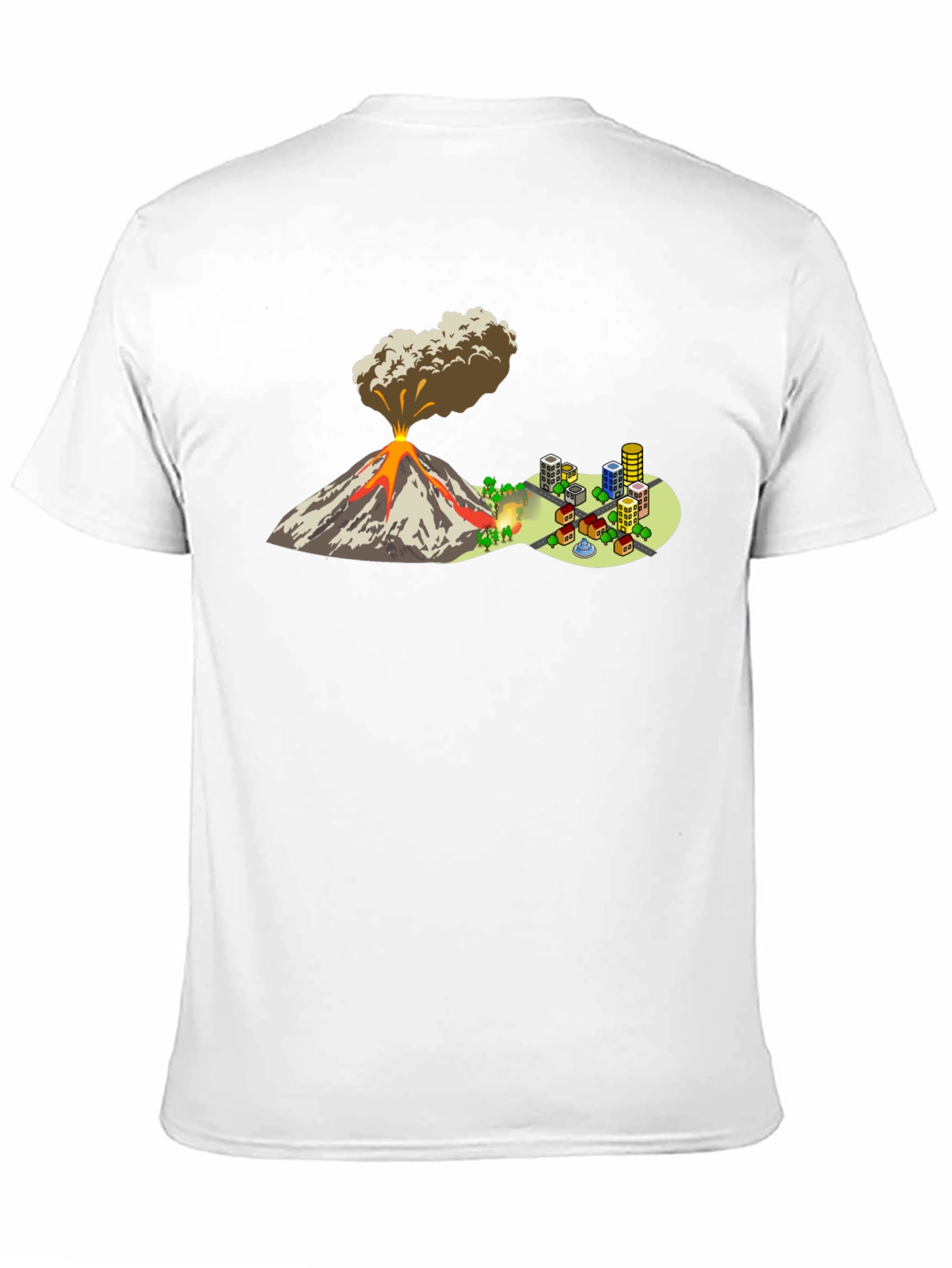 Black Volcano City T-Shirt - Graphic Tee view 11