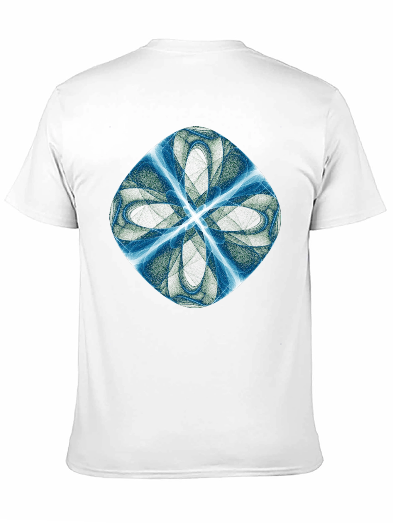 Black Abstract Blue Petal Graphic Black T-Shirt view 11