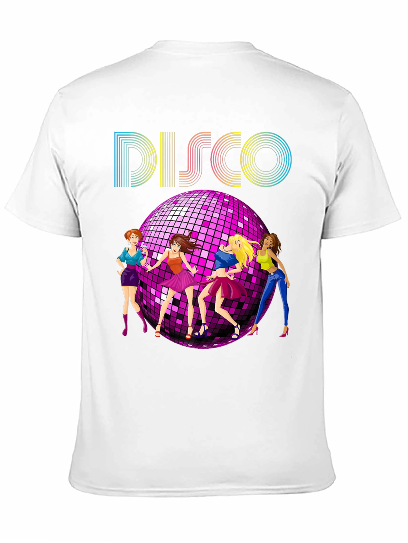 Retro Disco T-Shirt with Dancing Girls - 11