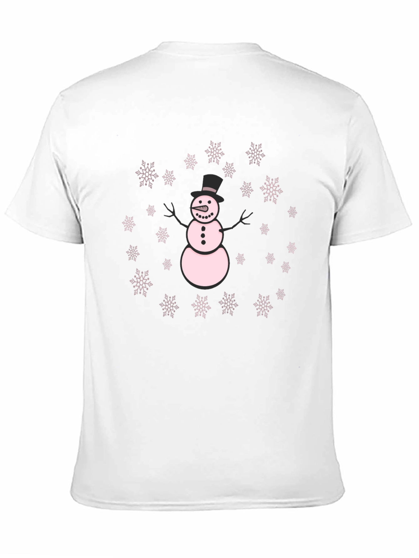 Black Snowman & Snowflake Black Holiday T-Shirt view 11