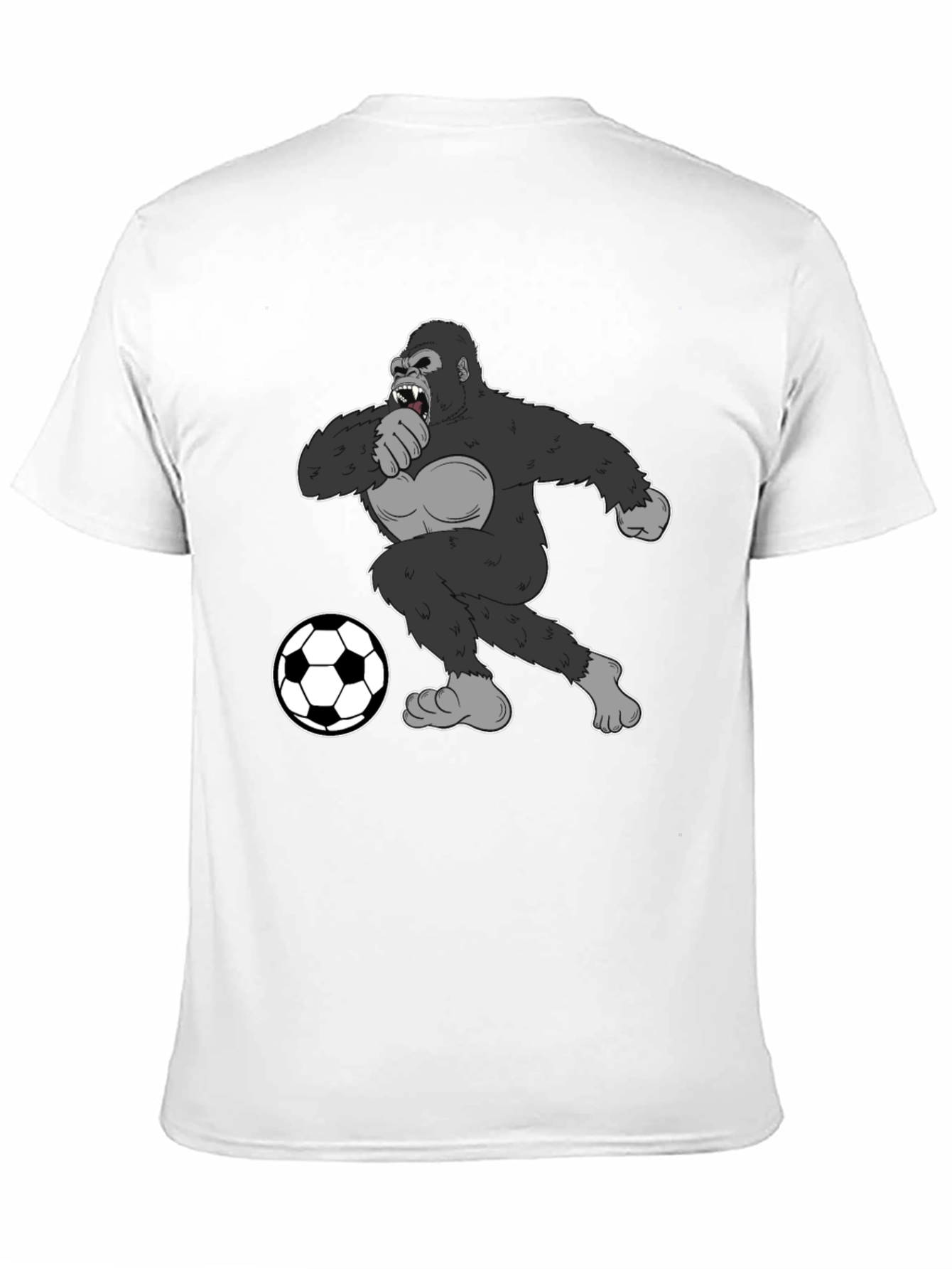 Black Gorilla Soccer Fan T-Shirt - Black Graphic Tee view 11