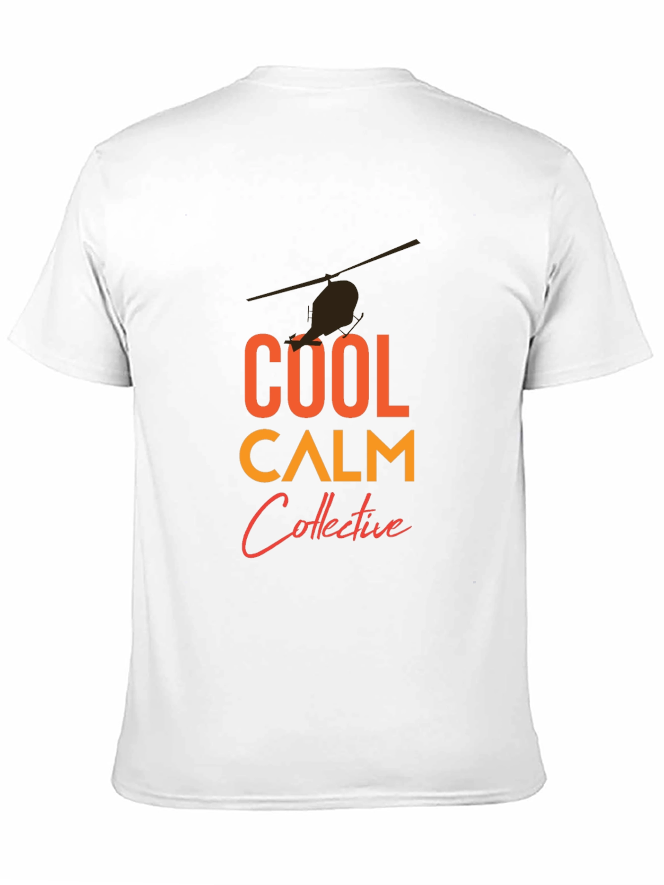 Black Cool Calm Collective T-Shirt - Helicopter Graphic view 11