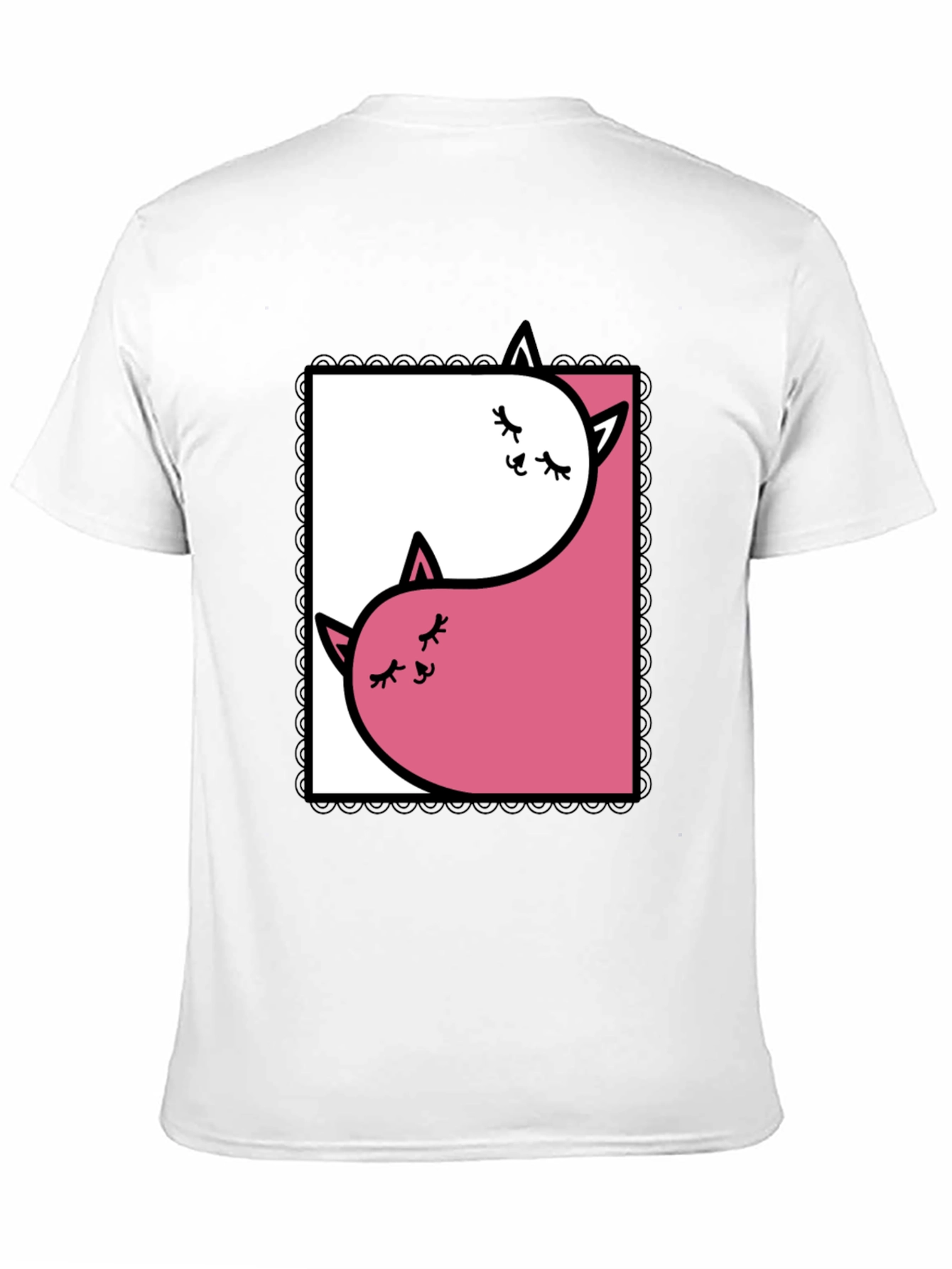 Black Yin Yang Cats Graphic Tee - Black view 11