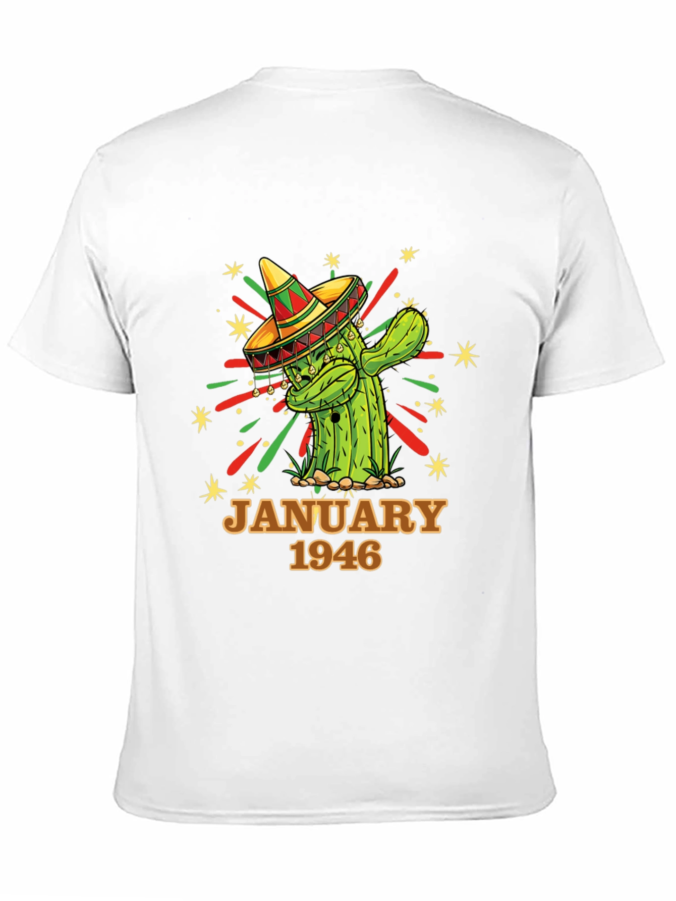 Black Cactus January 1946 Birthday T-Shirt view 11