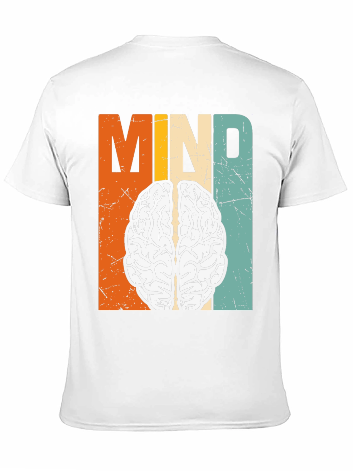 Black Retro Mind Brain Graphic T-Shirt view 11