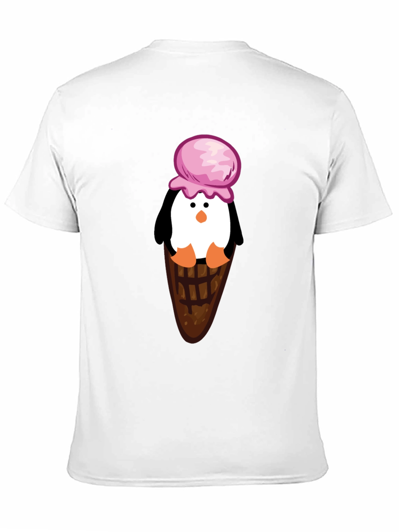 Black Penguin Ice Cream Cone Graphic T-Shirt view 11