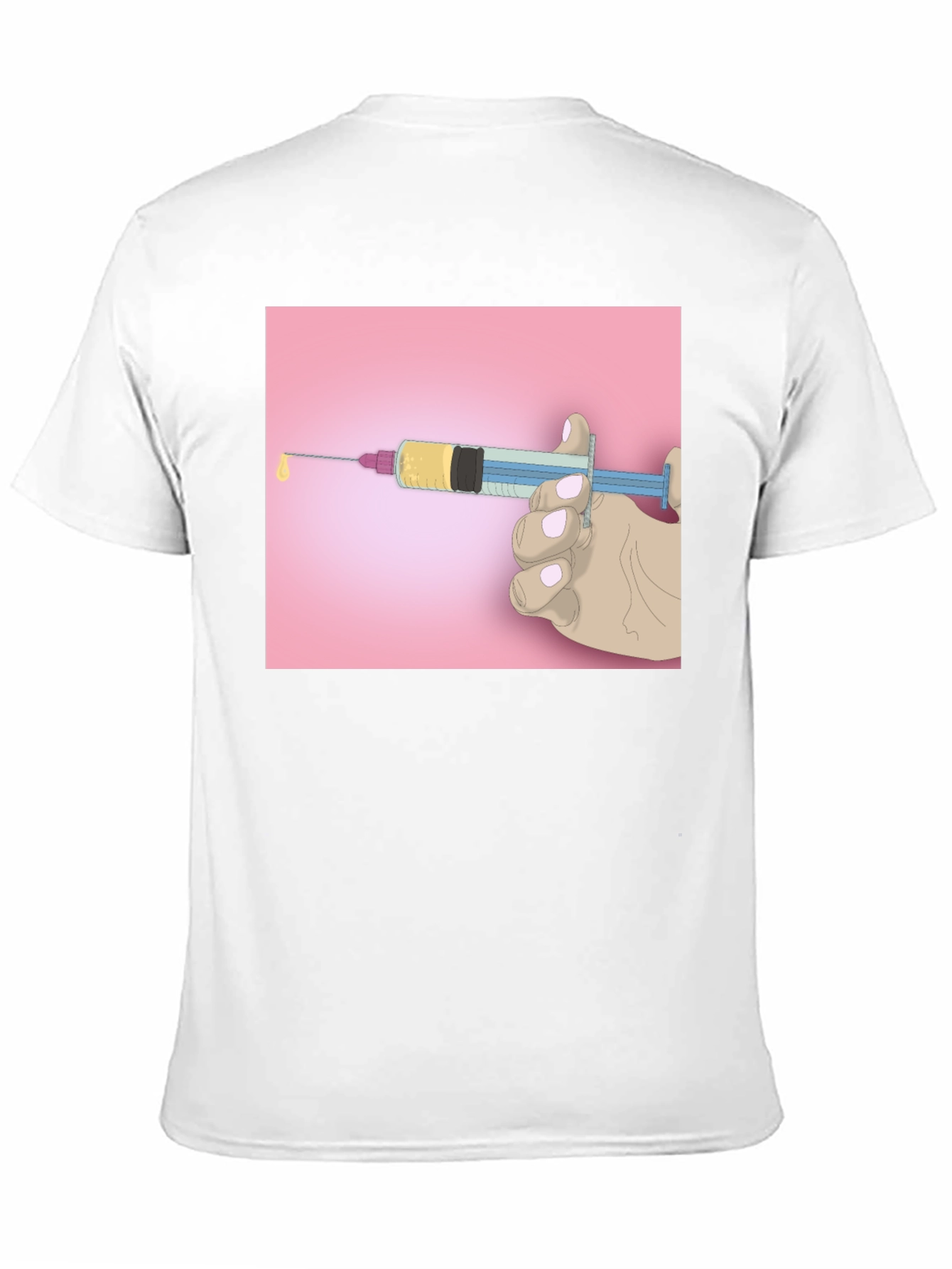 Black Unique Graphic Tee: Syringe Design - Bold Statement Piece view 11