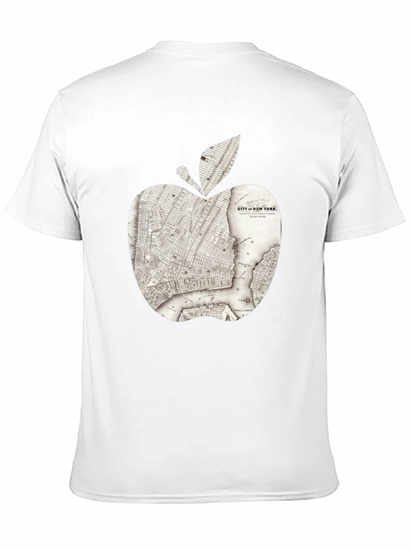 Black New York Apple Map Graphic Tee view 11