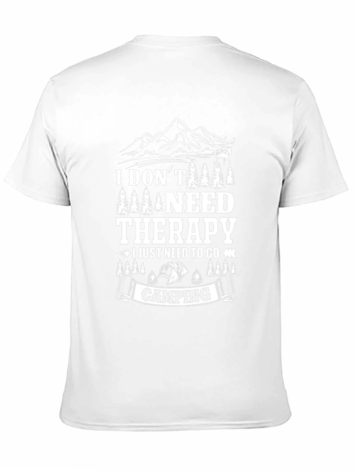 Black Camping Therapy Graphic T-Shirt view 11
